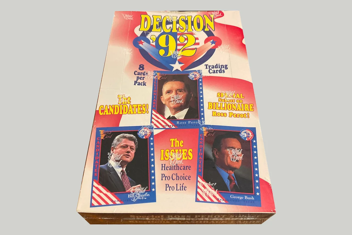 Factory sealed box of Decision '92 political trading cards