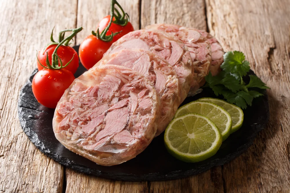 platter of sliced head cheese