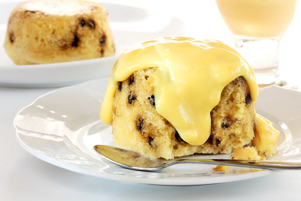 Plate of spotted dick