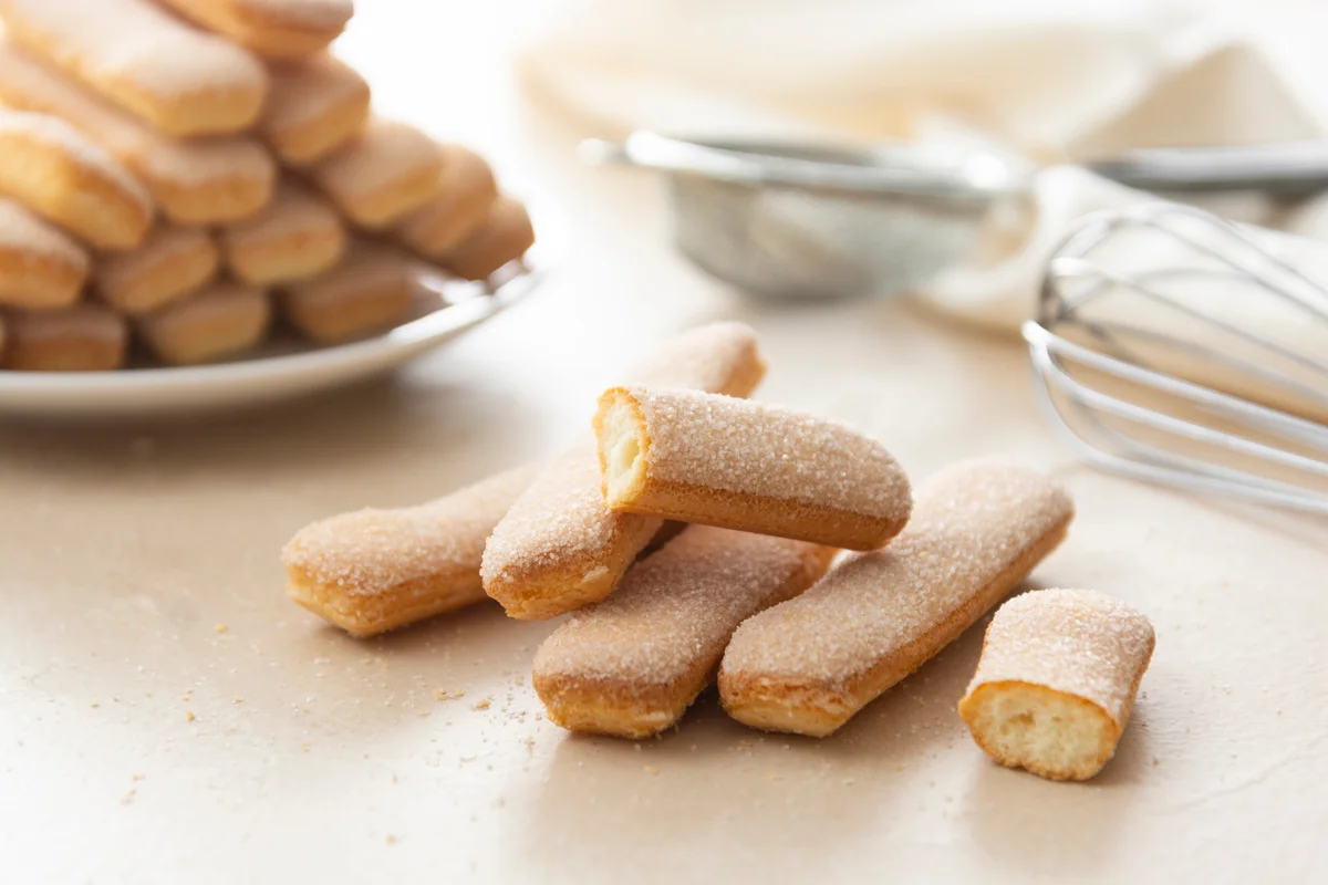 freshly baked ladyfingers on the counter