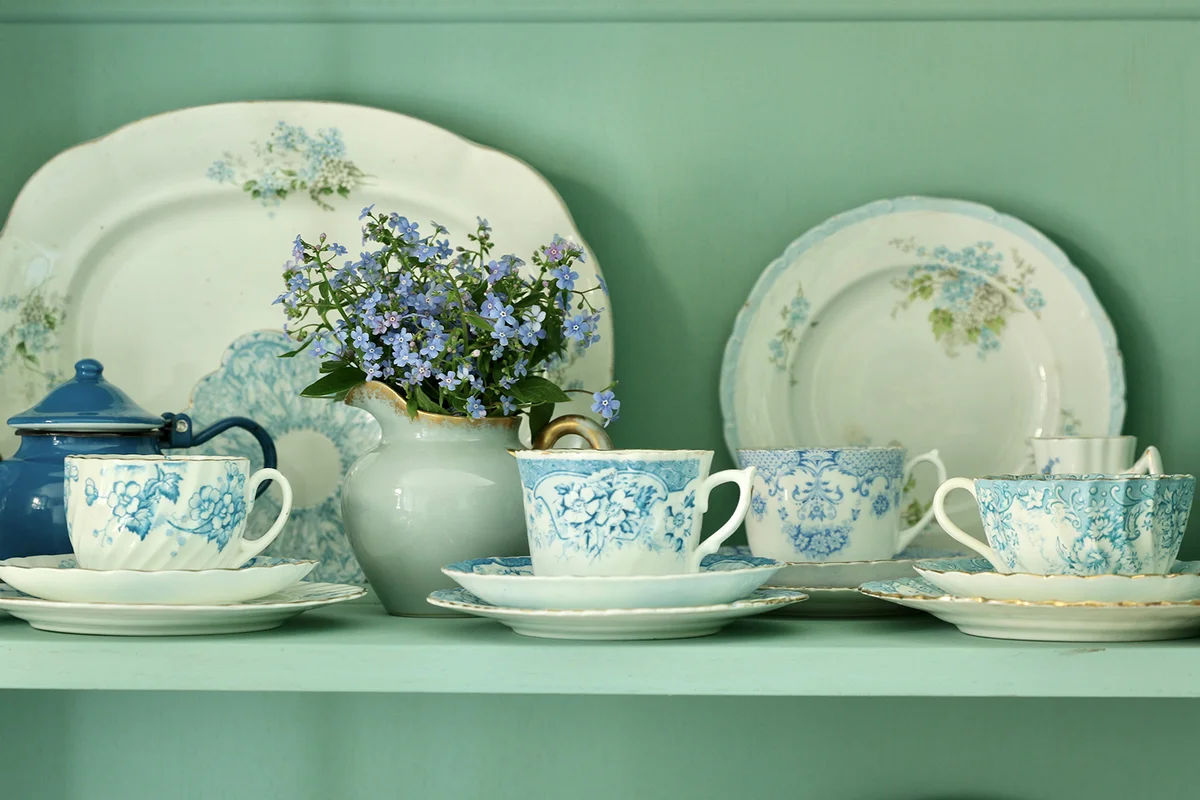 Collection of vintage, antique, old porcelain