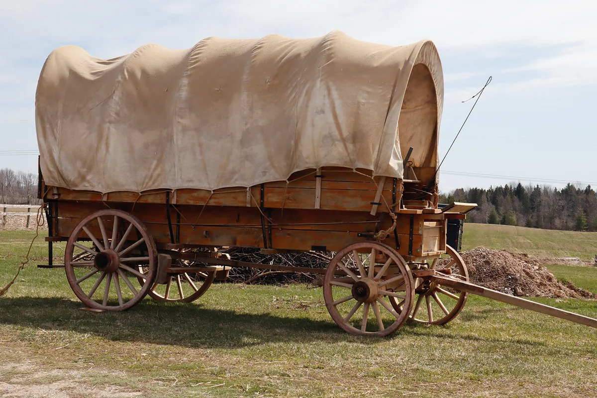 Antique covered wagon, chuck wagon