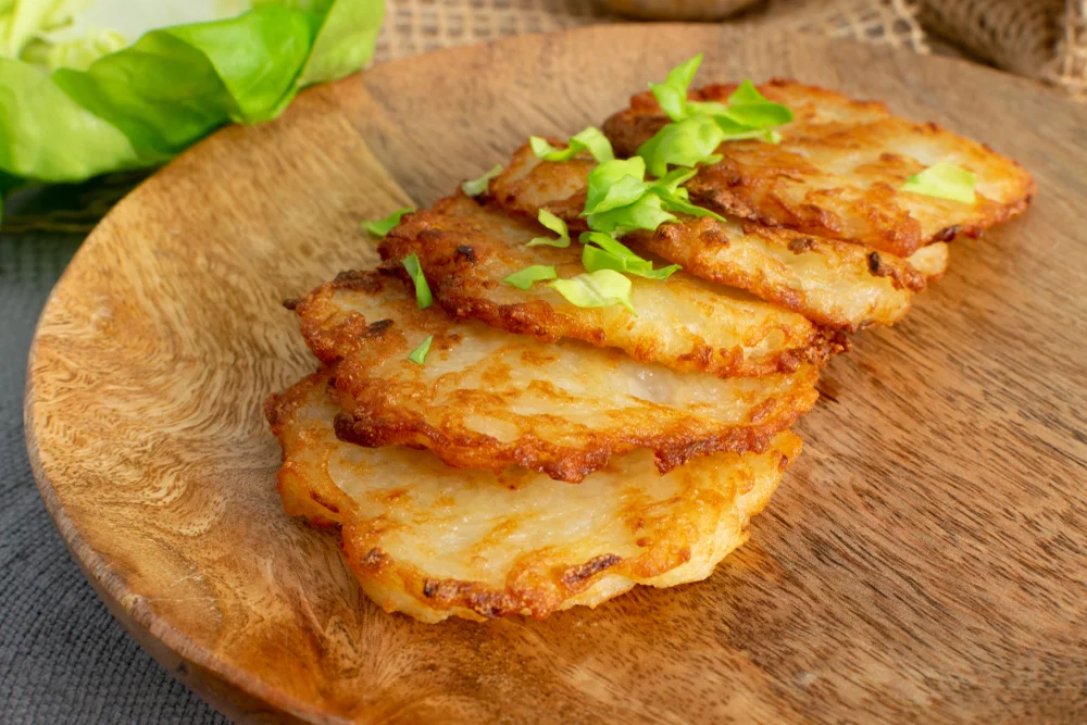 potato pancakes on a platter