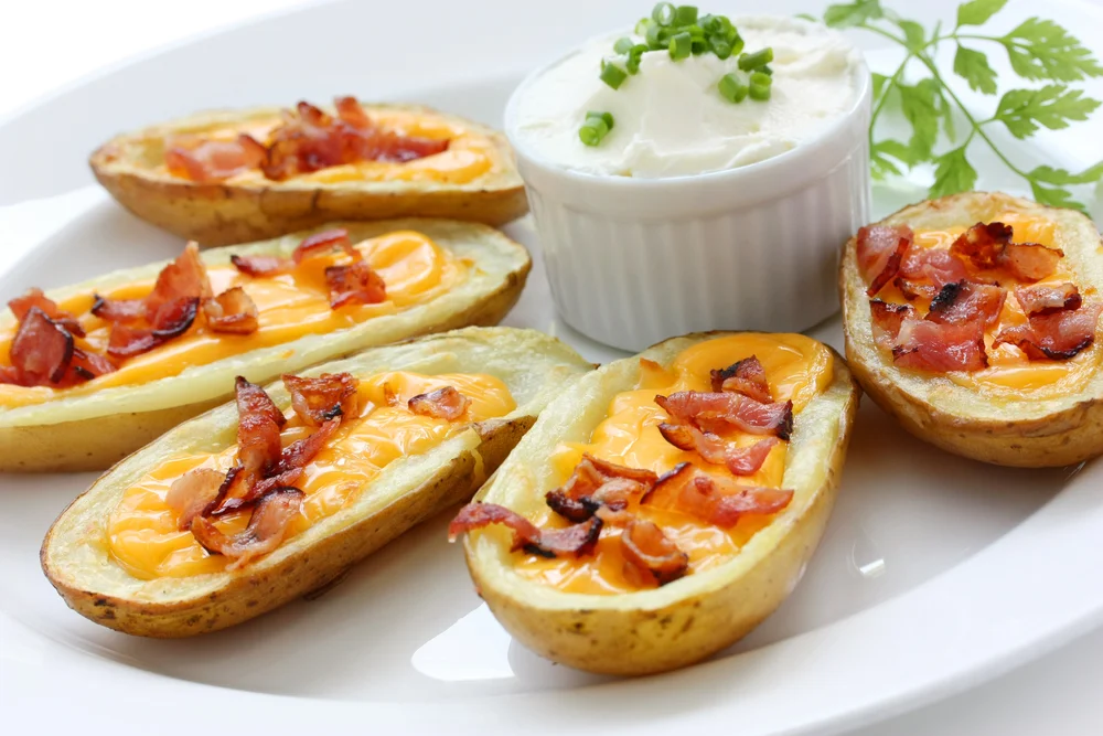 plate of potato skins