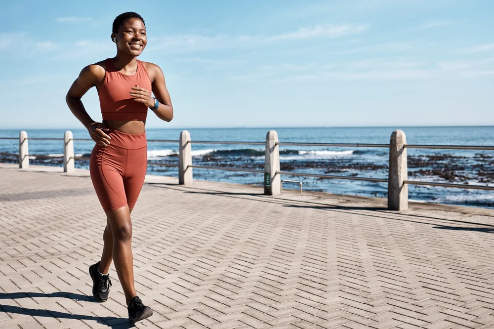 woman out running