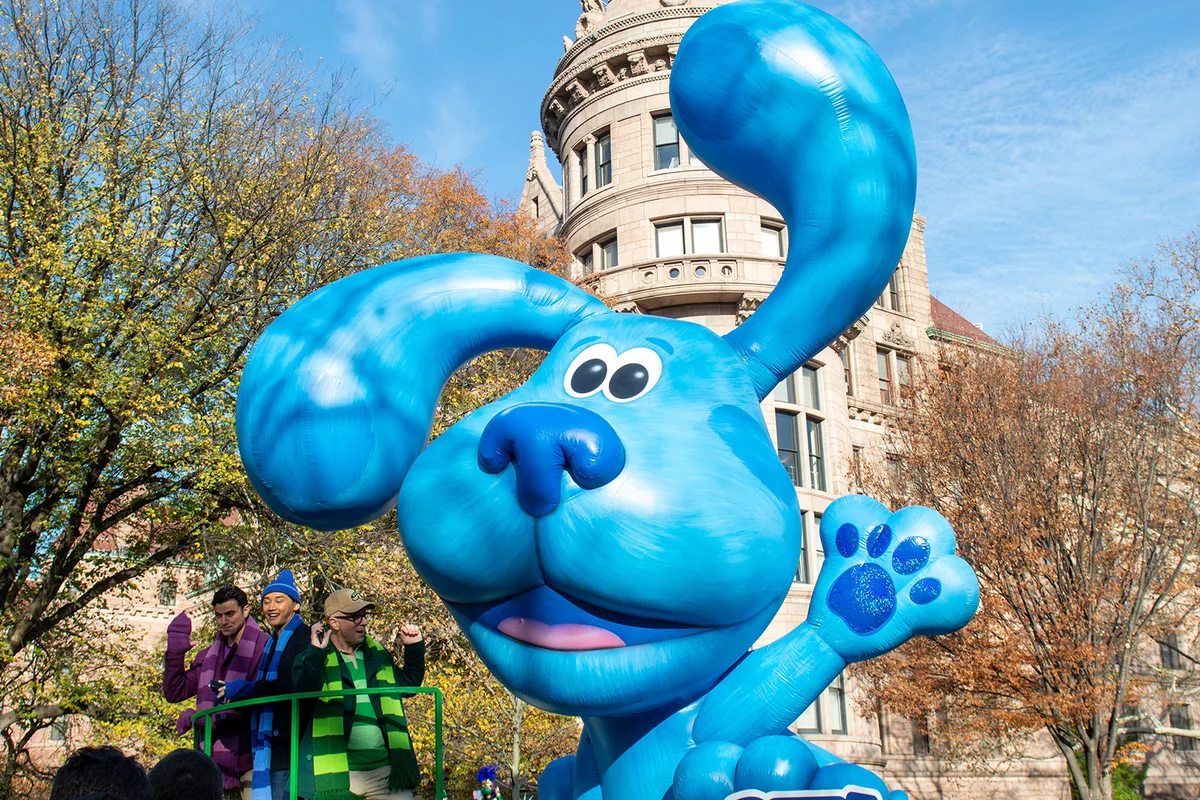 Blues Clues float at the 95th annual Macy's Thanksgiving Day Parade in NYC