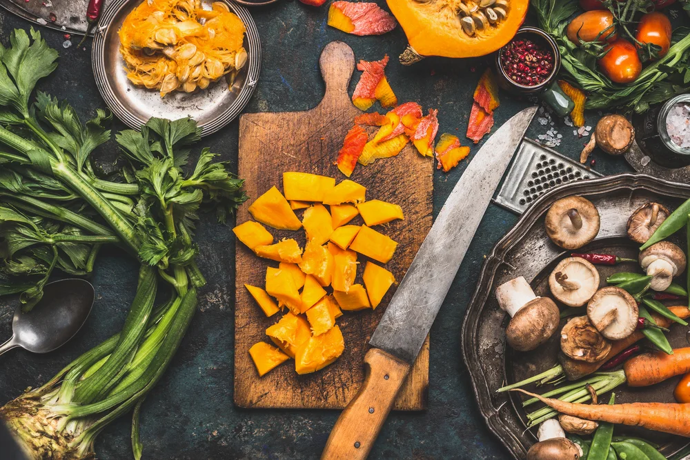 Fall ingredients being prepped