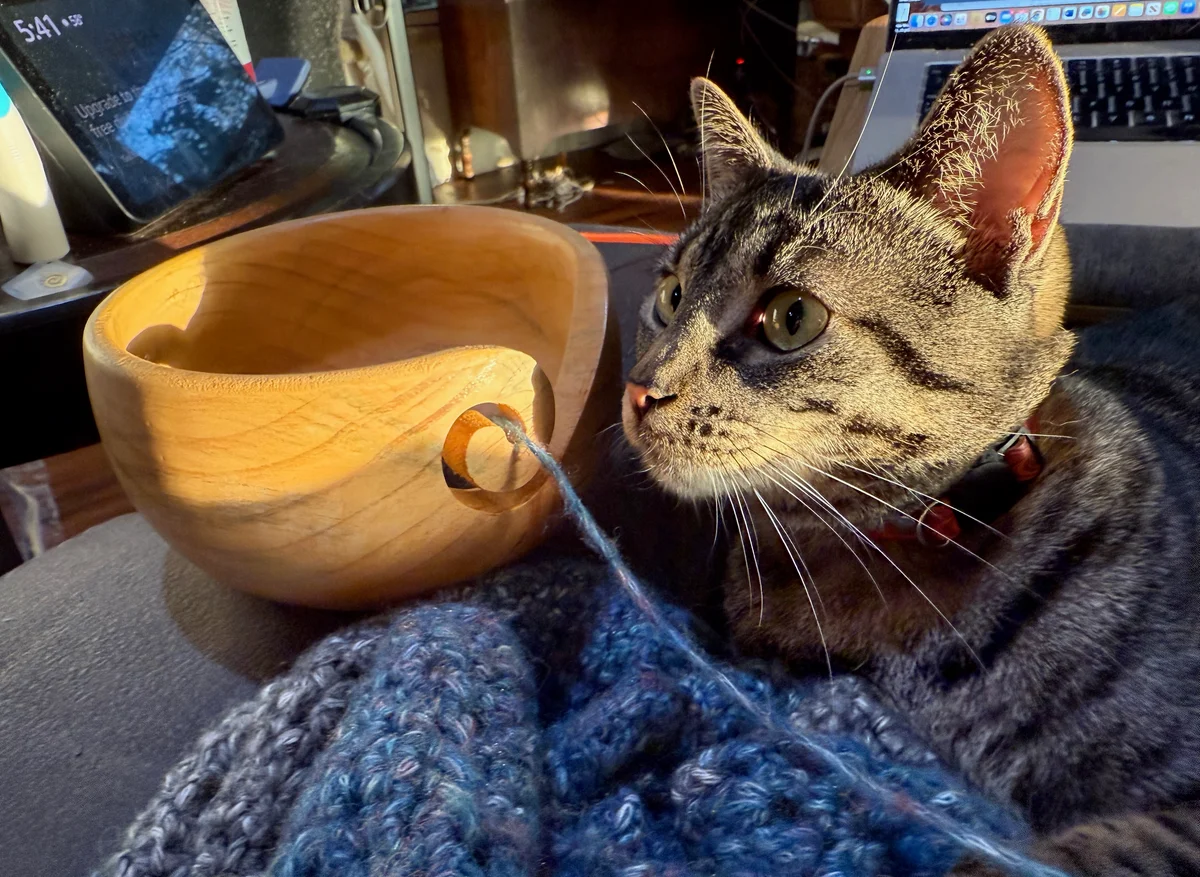 Bryce crocheting