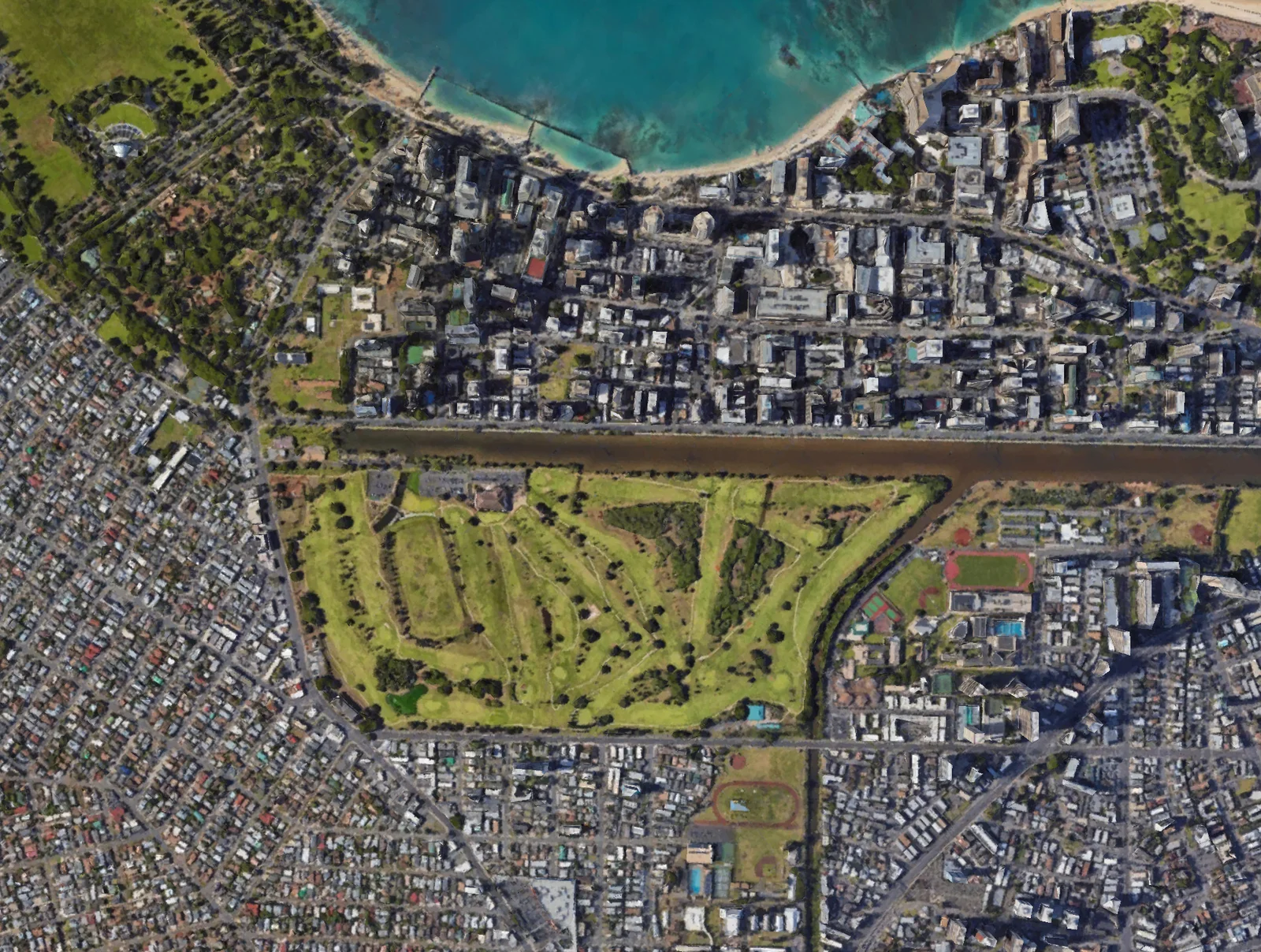 Ala Wai Golf Course aerial