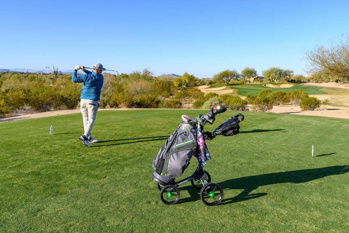Bag Boy push cart on course