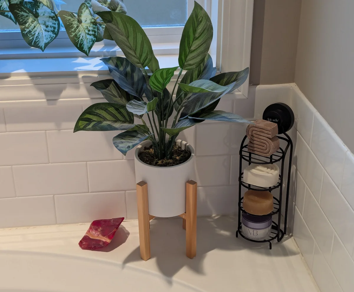 Kitsch soap holder in Cheryl K's bathroom