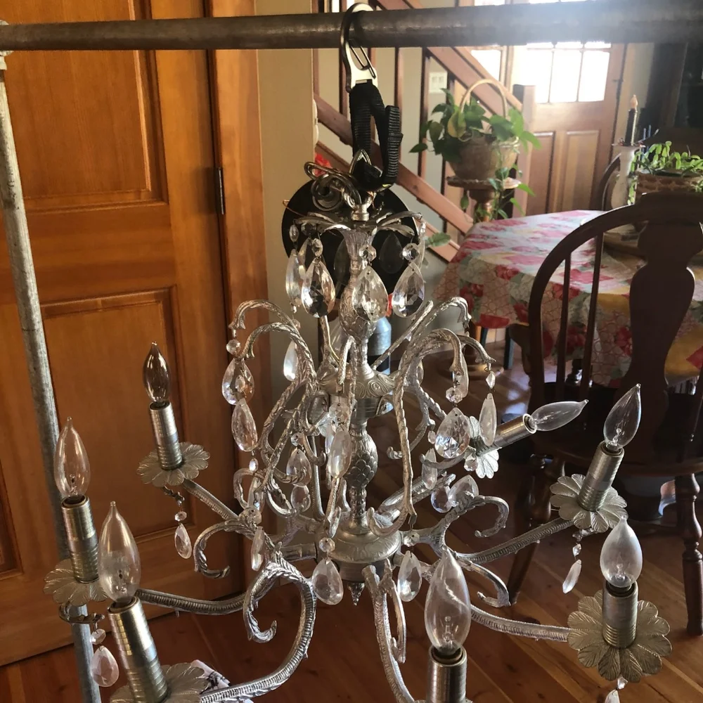 Wrap-It quick clip on a chandelier