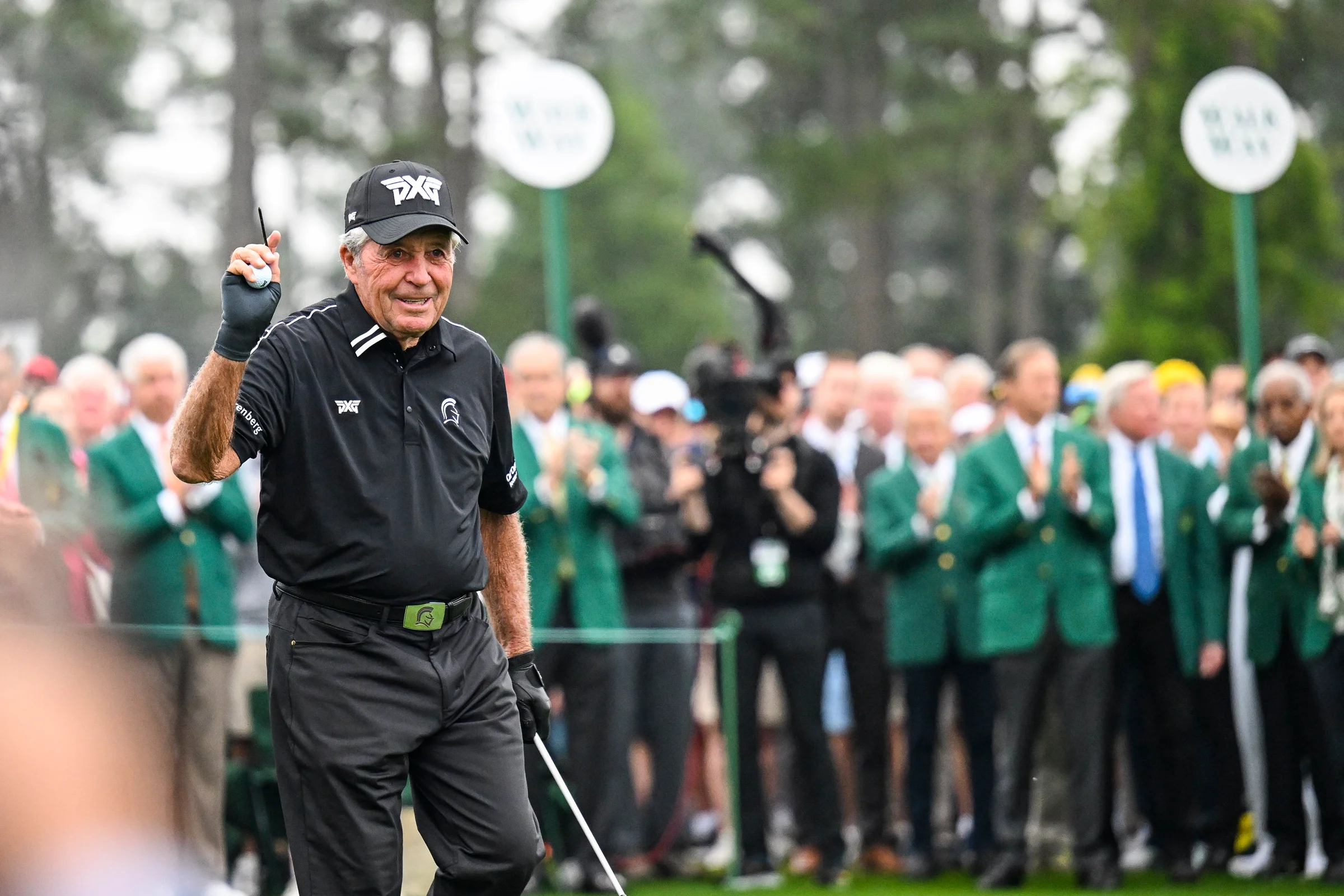 Gary Player serves as an honorary starter at the Masters