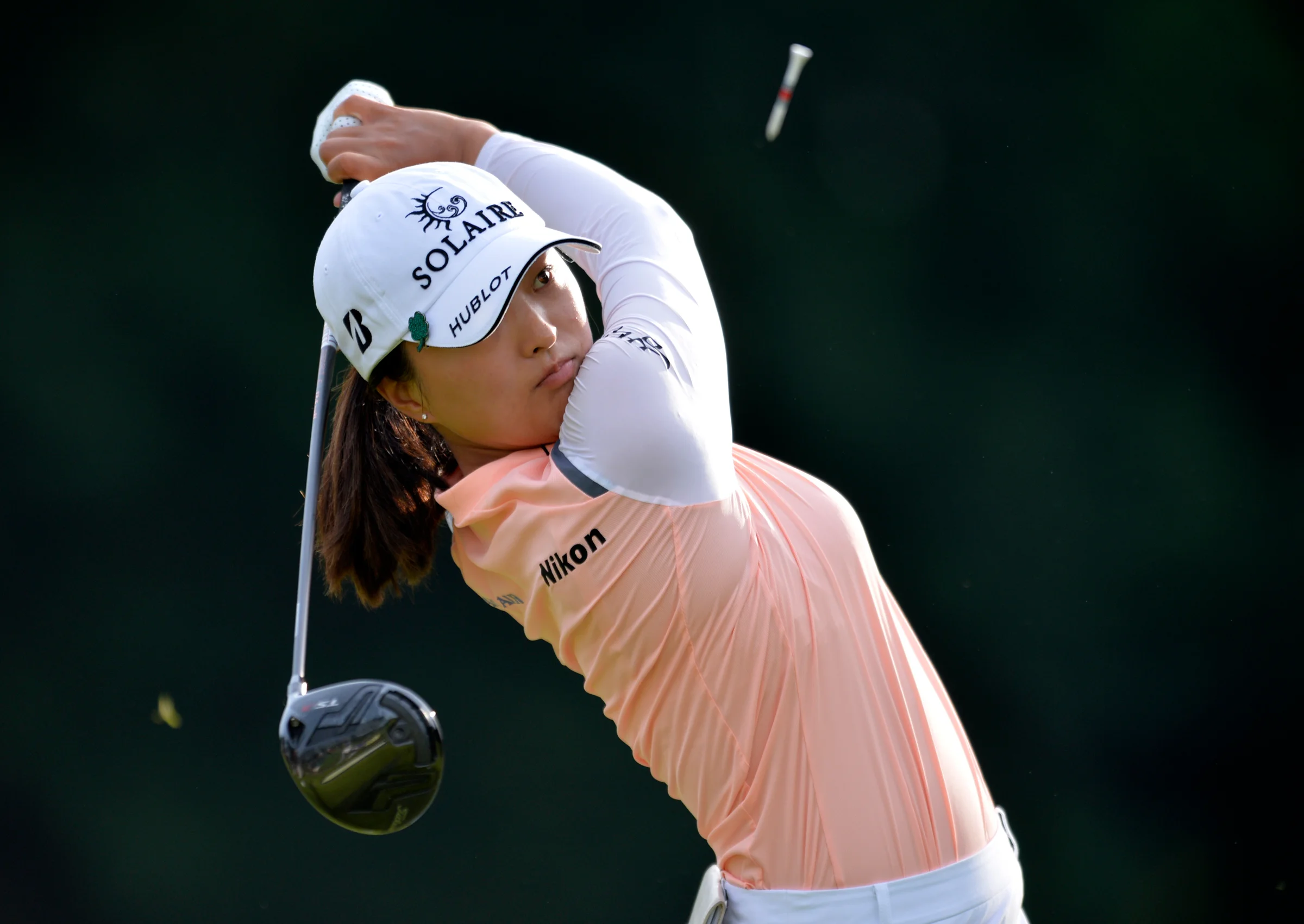 Jin Young Ko hits driver at tournament