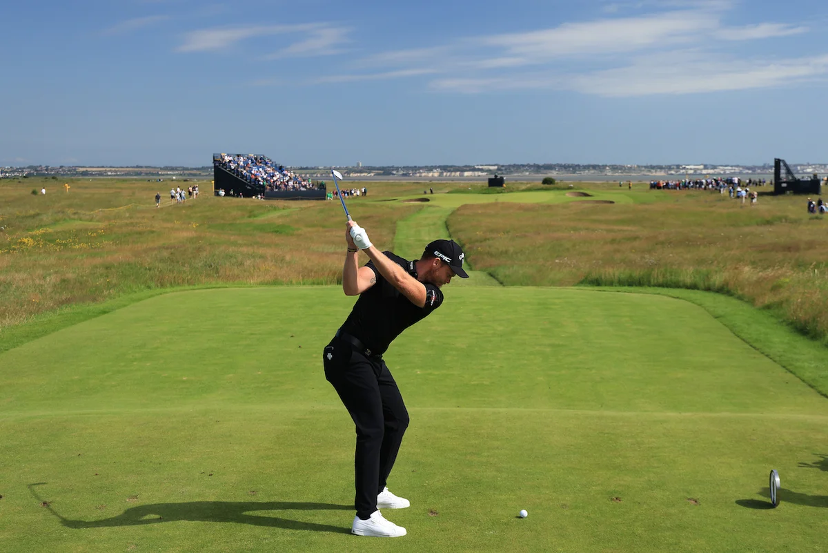 Danny Willett using driving iron on tee