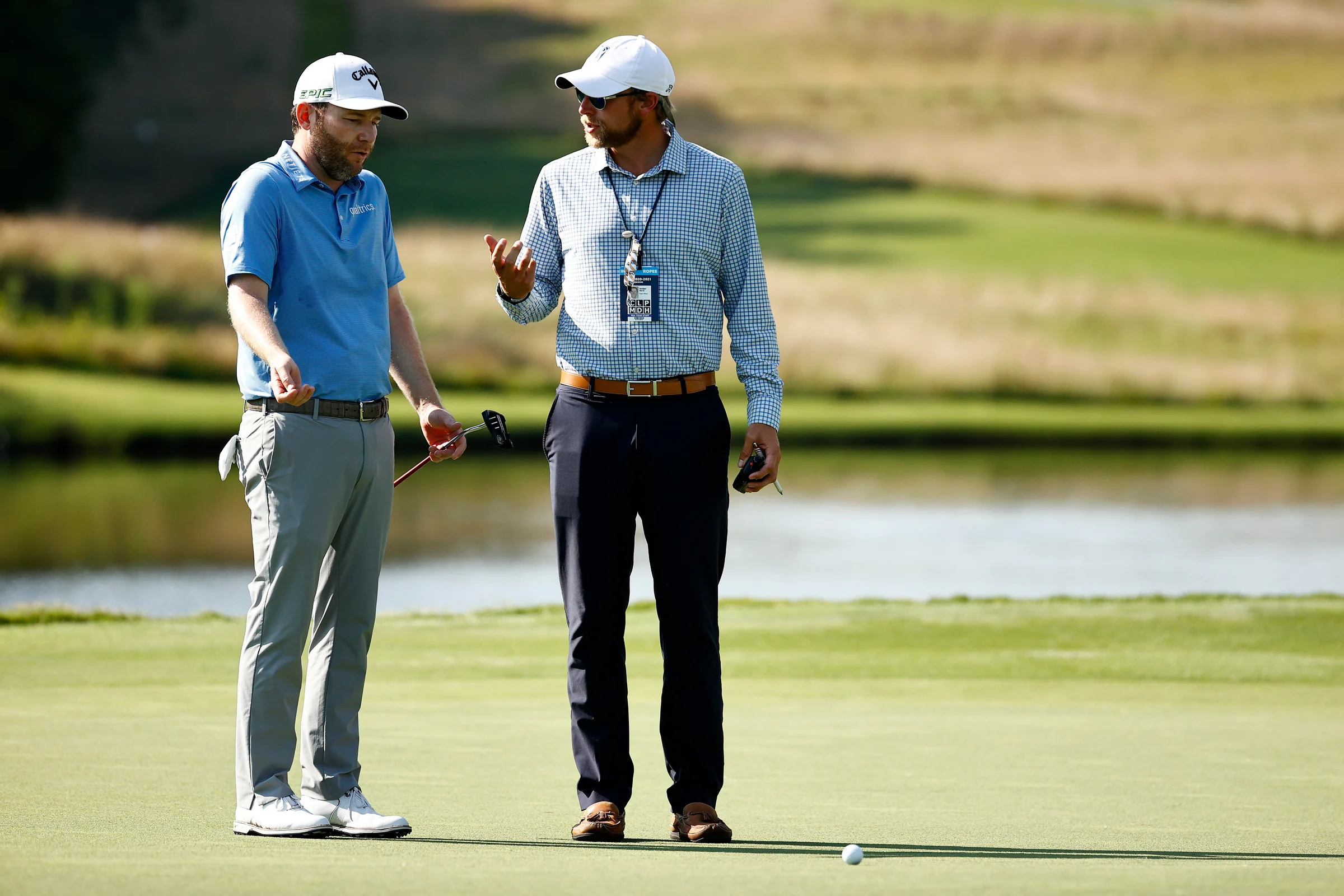 confused golfer and rules official