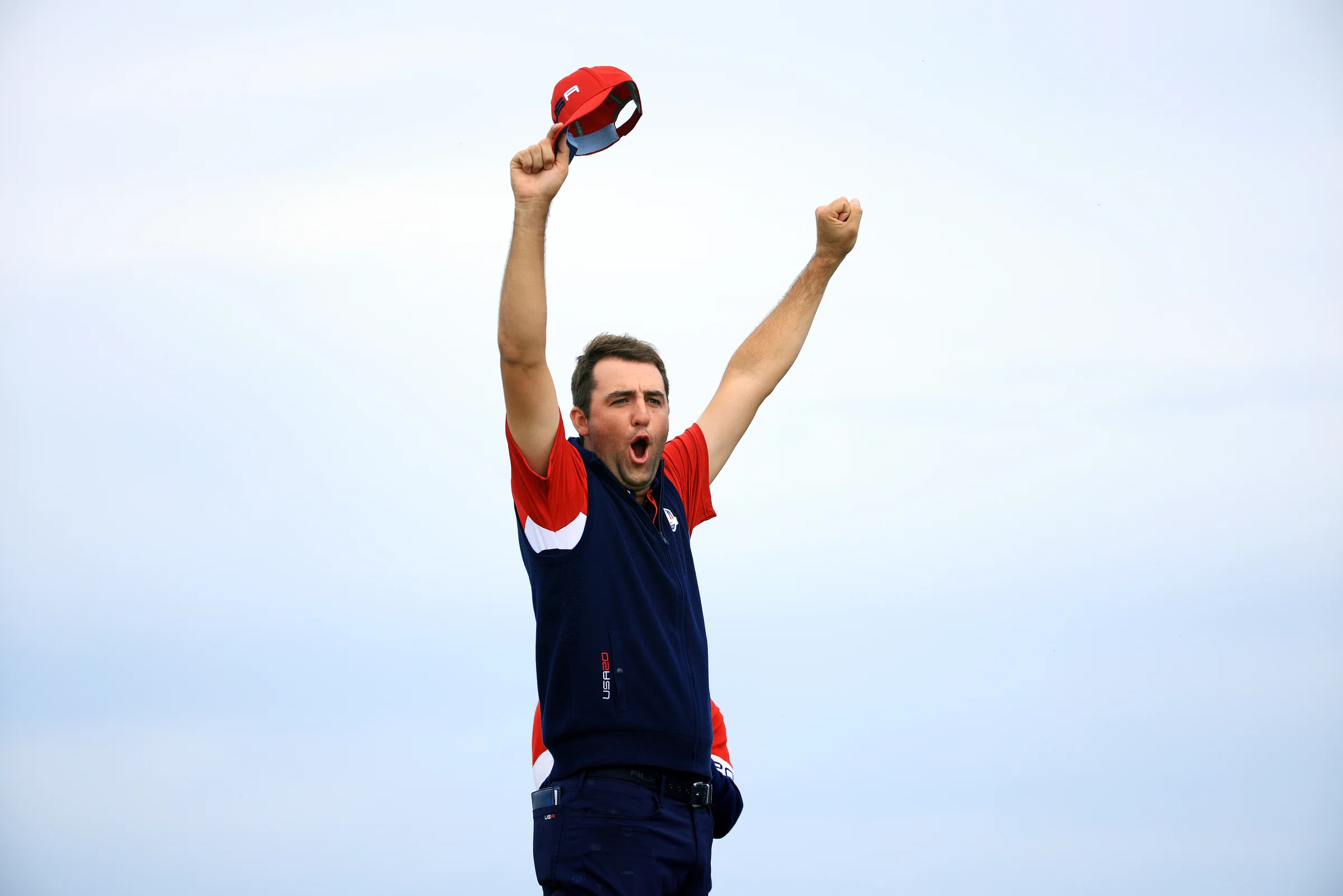 Scottie Scheffler celebrates at the 2021 Ryder Cup
