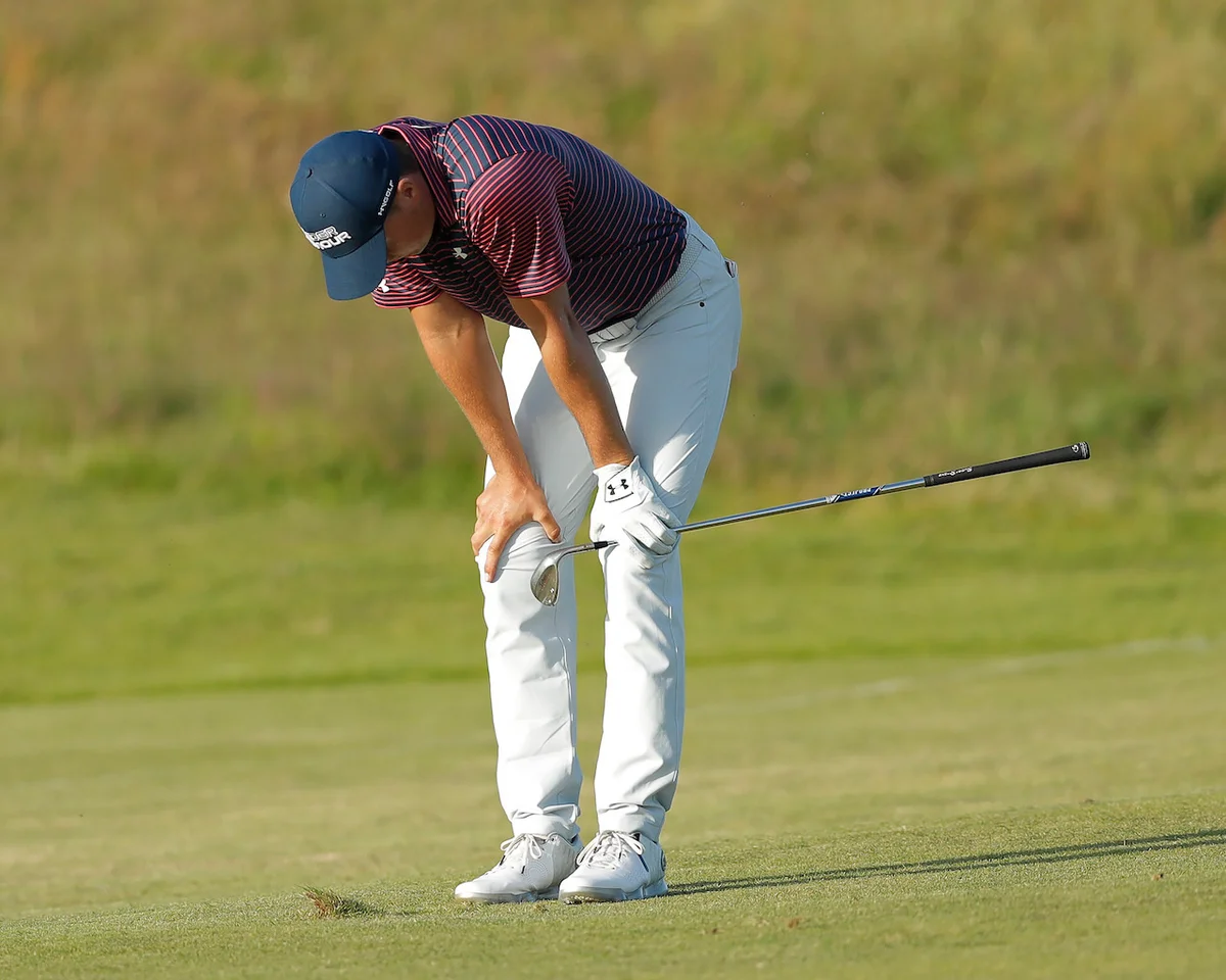 Jordan Spieth frustrated after shot