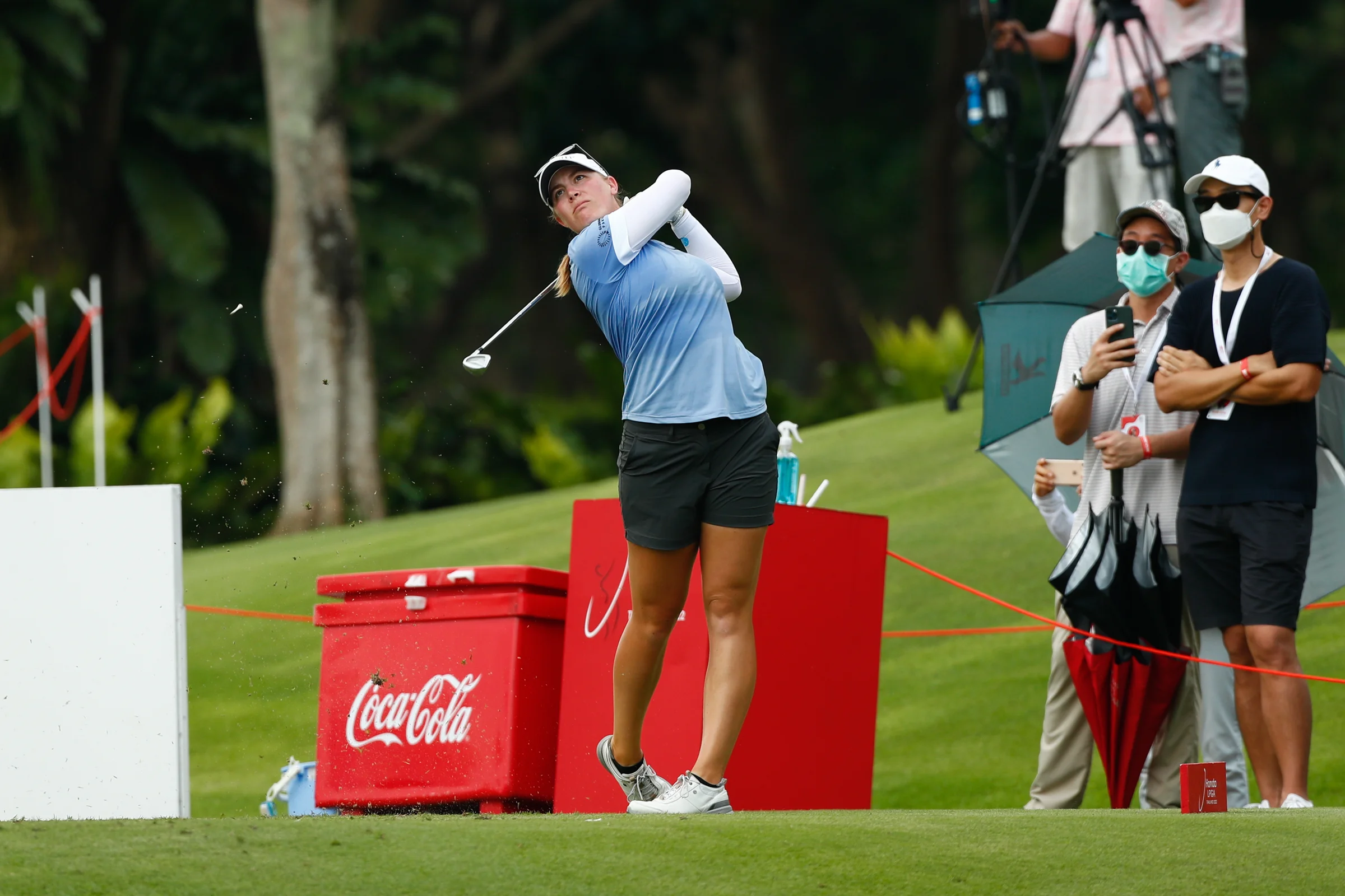 Jennifer Kupcho wears women's golf shorts