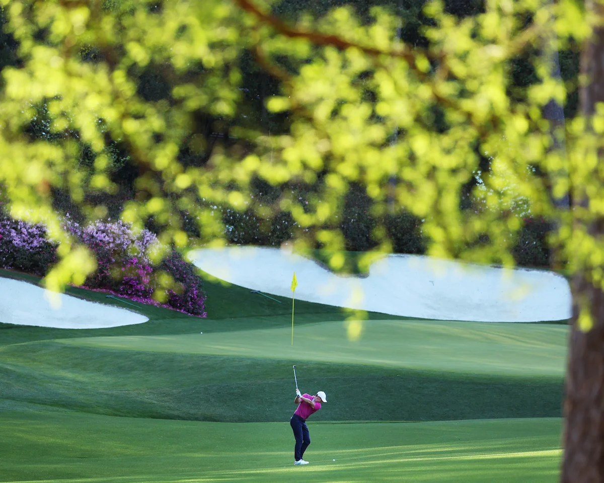 Rory McIlroy approach shot at Masters