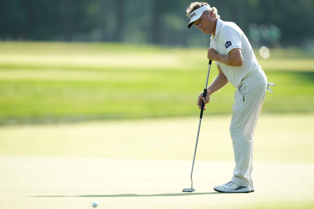 Bernhard Langer uses a belly putter
