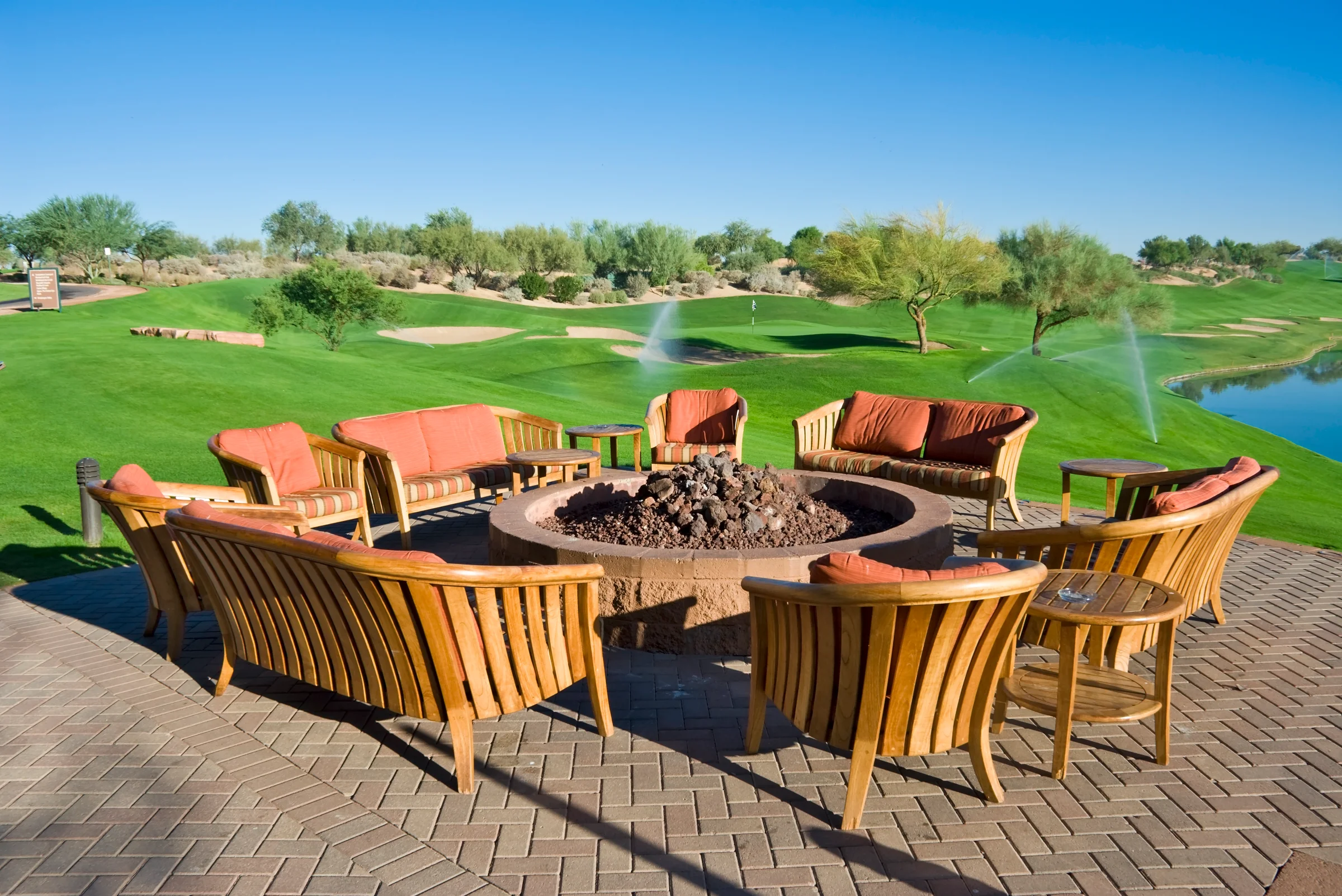 Patio overlooking Arizona golf course