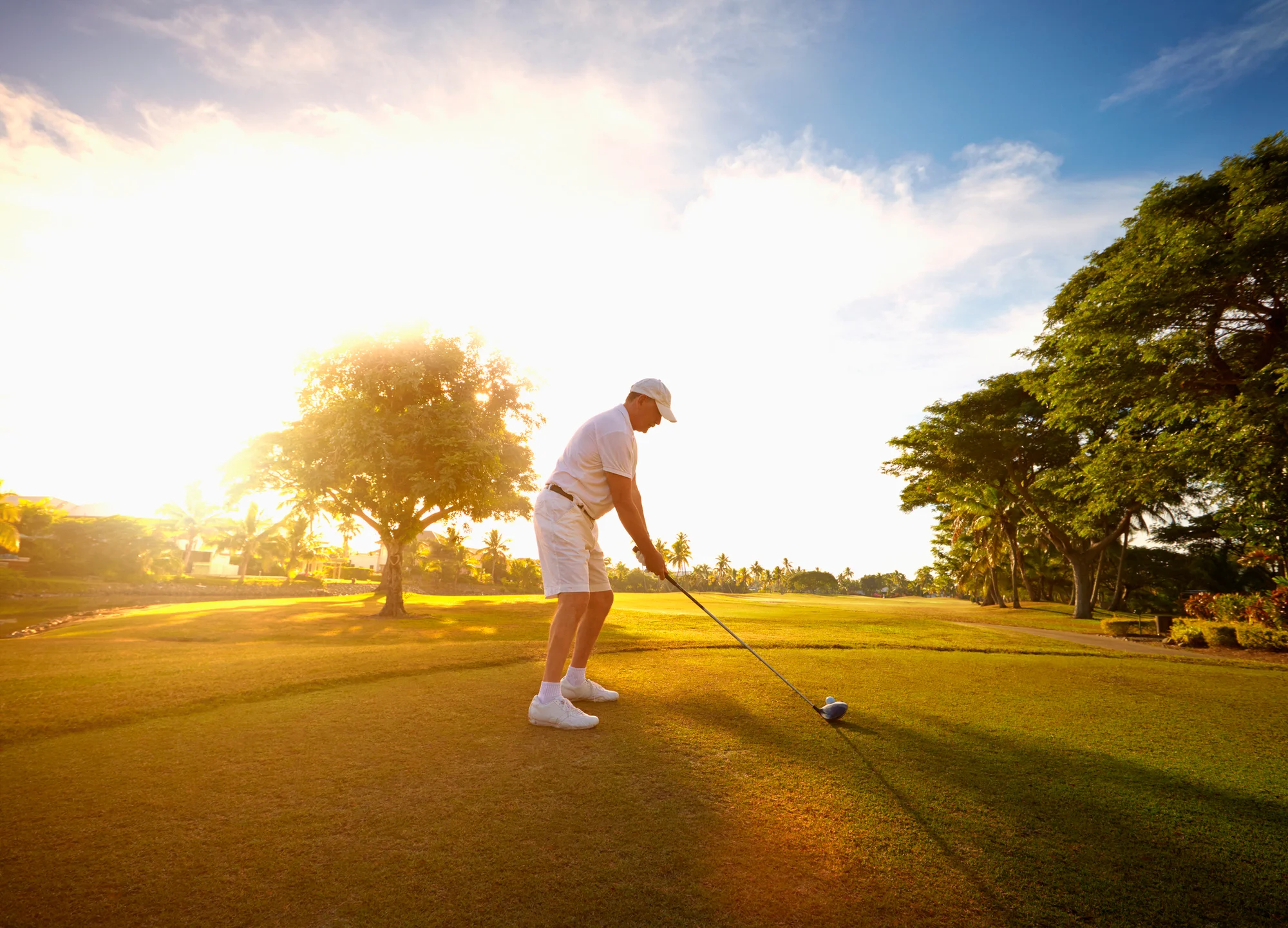 Golfer with the perfect set up