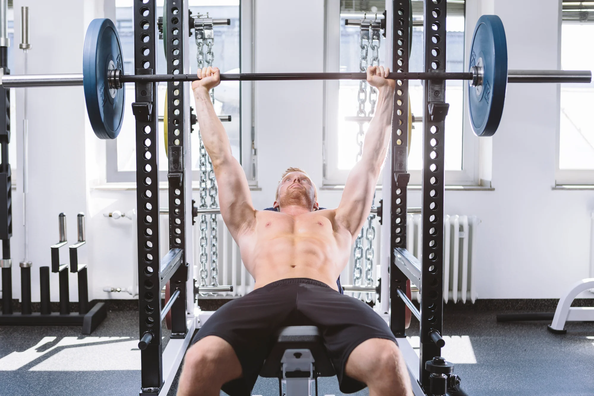 Man doing a bench press