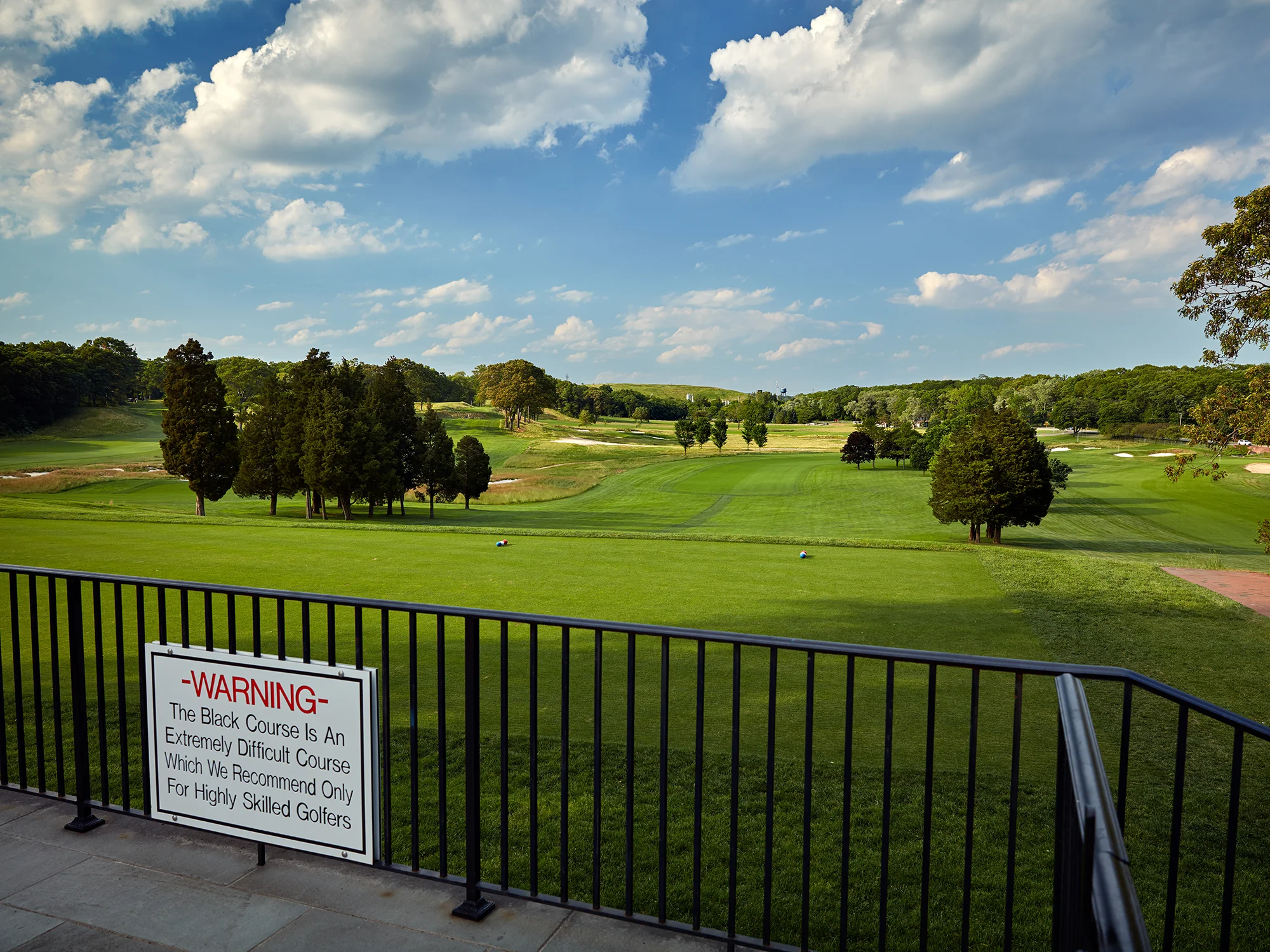Bethpage Black's famous warning sign