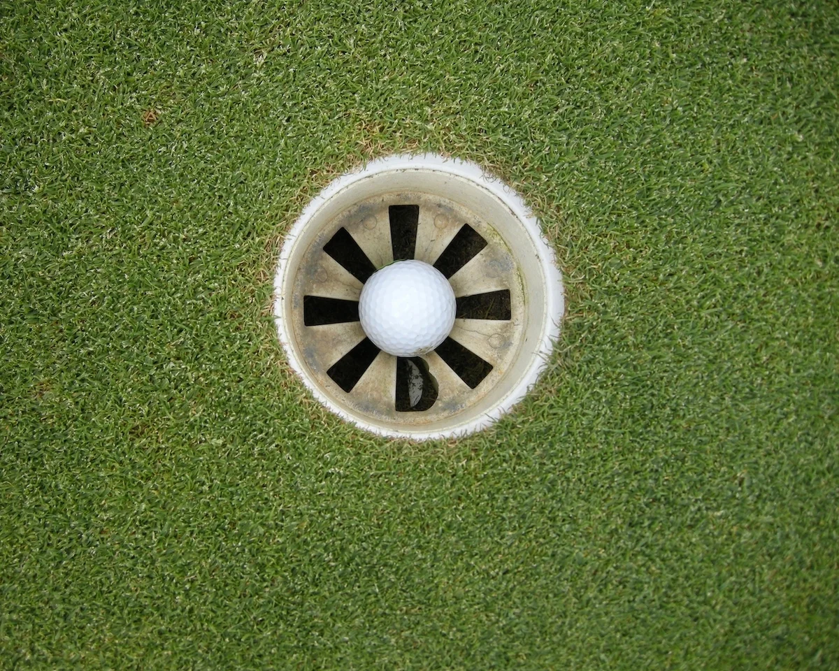 Golf ball in hole