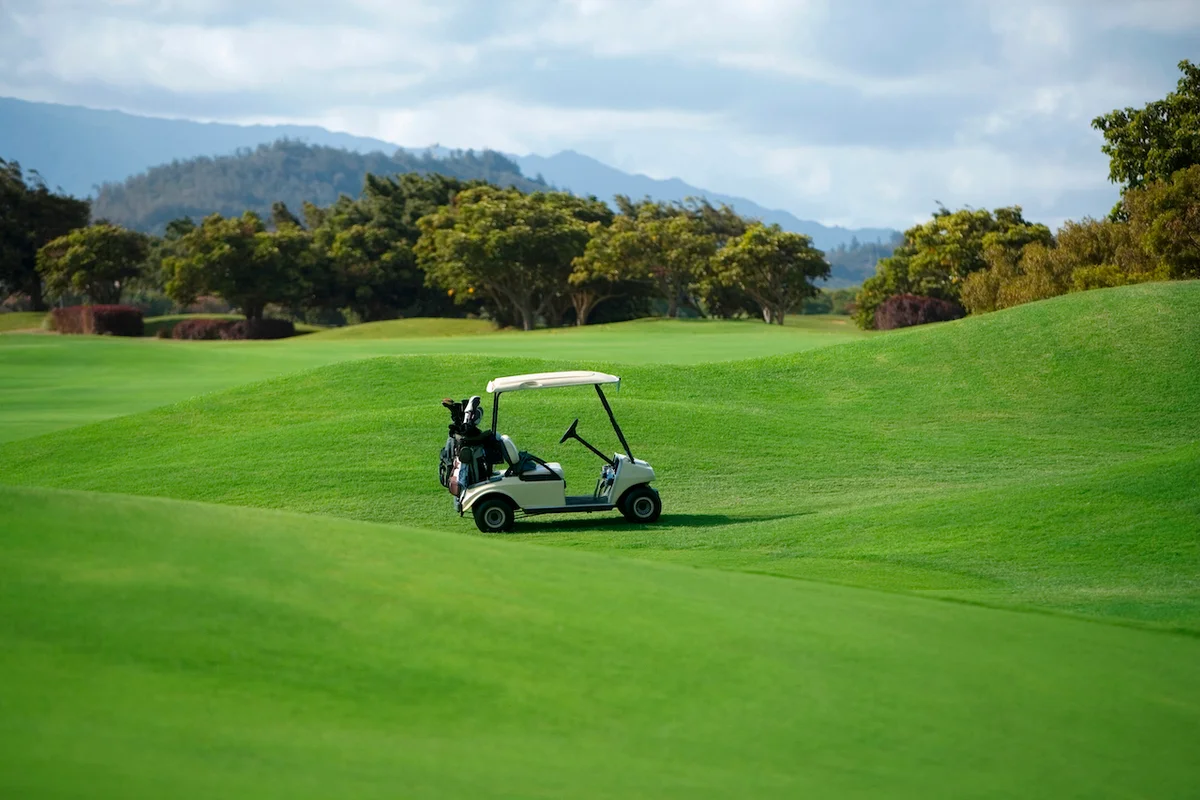 golf cart on golf course