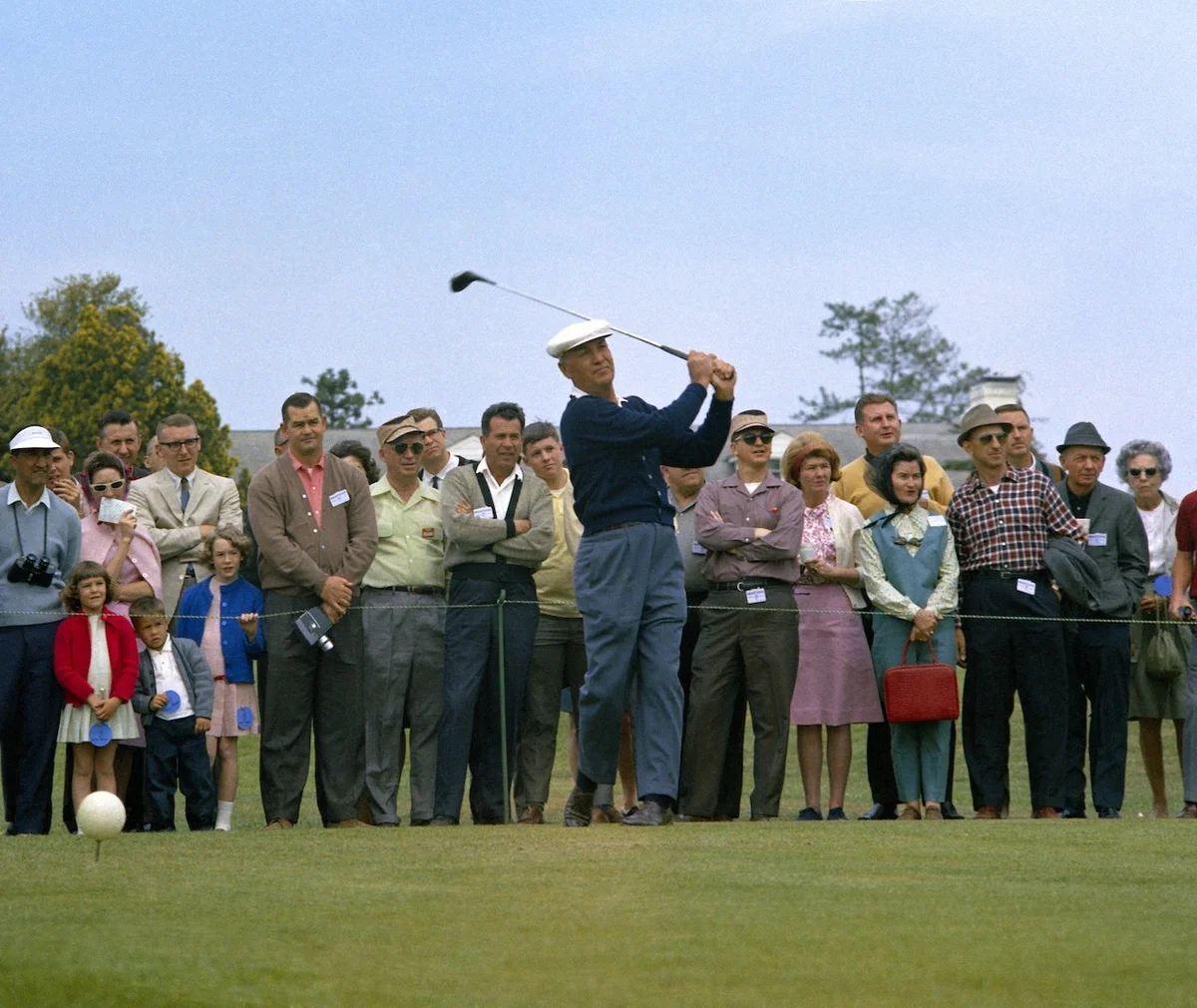 Ben Hogan swings club at Masters