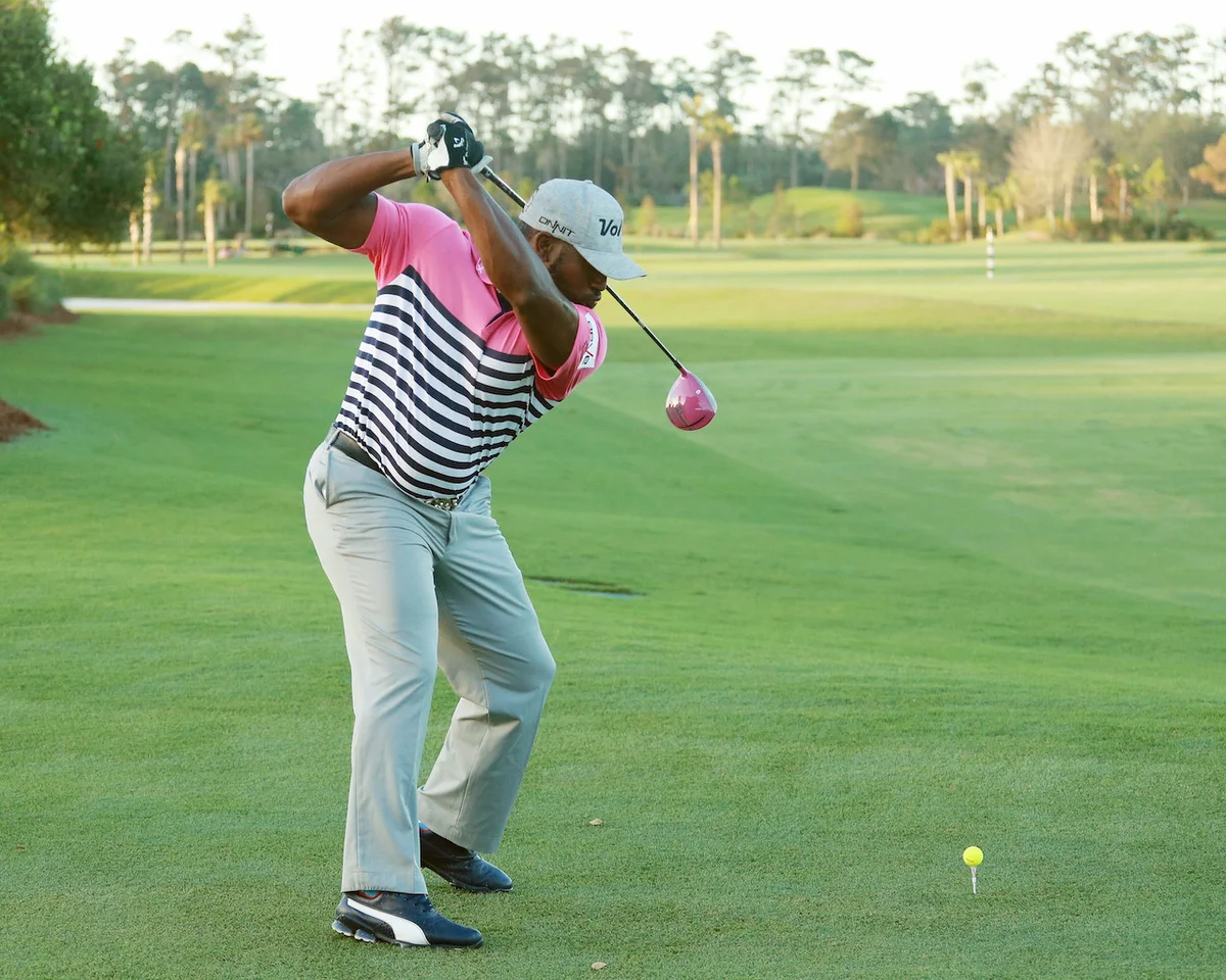 Maurice Allen teeing off