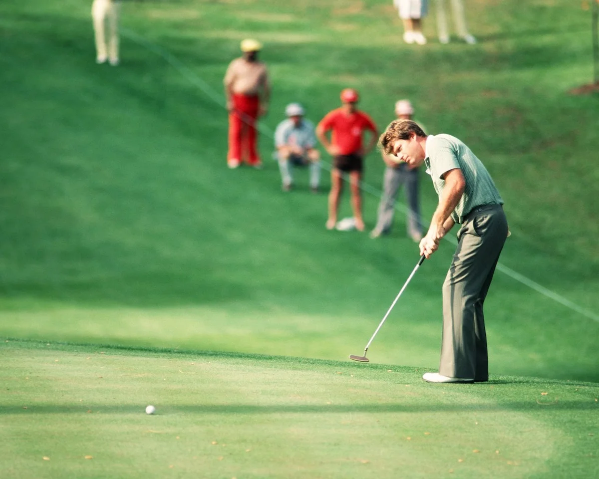 Tom Watson putt edge of green