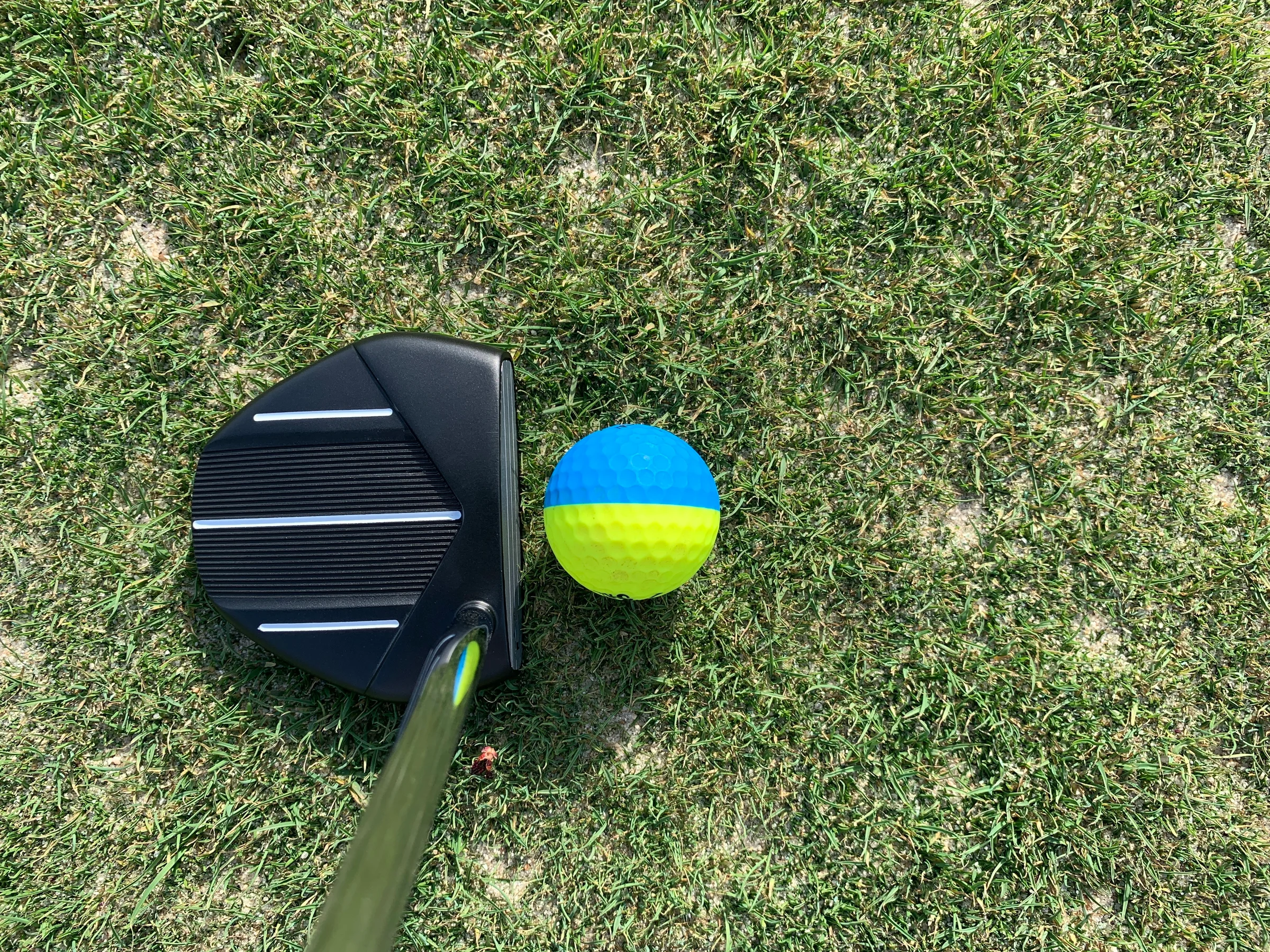 Srixon Q-Star Tour Divide at address with a putter