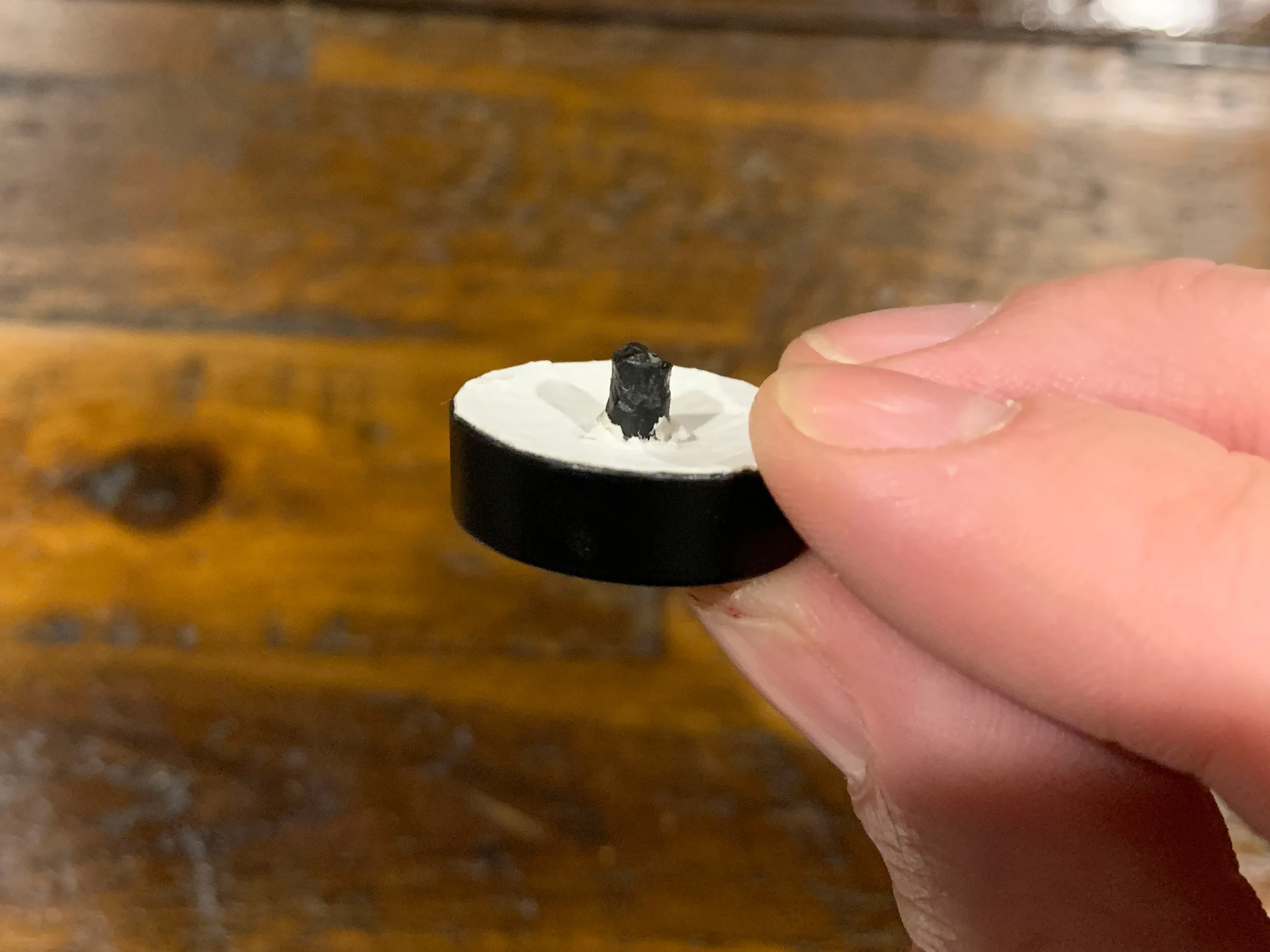 Shot Scope putter tag trimmed for CB putter grip
