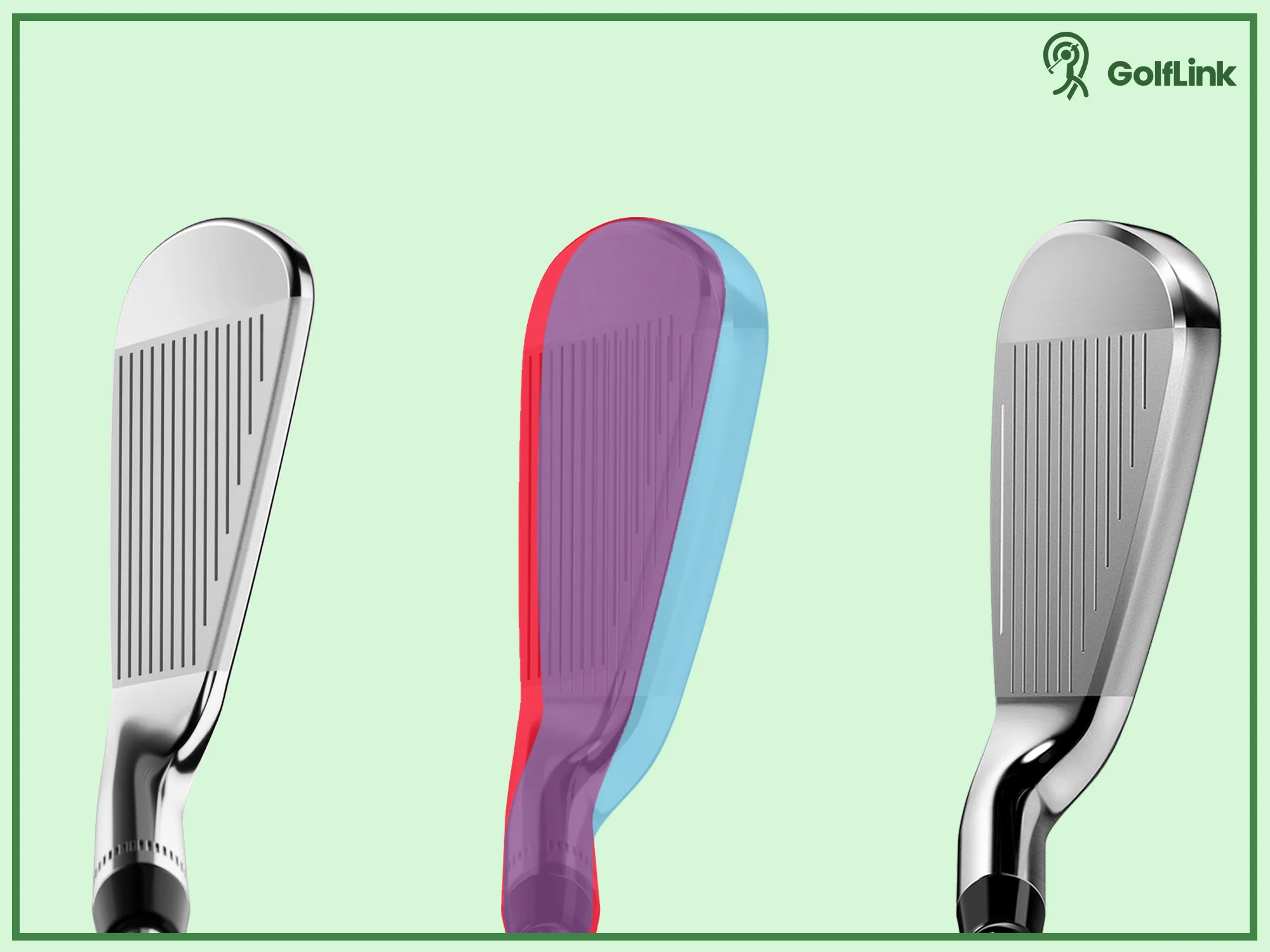 Golf iron comparison between offset and no offset