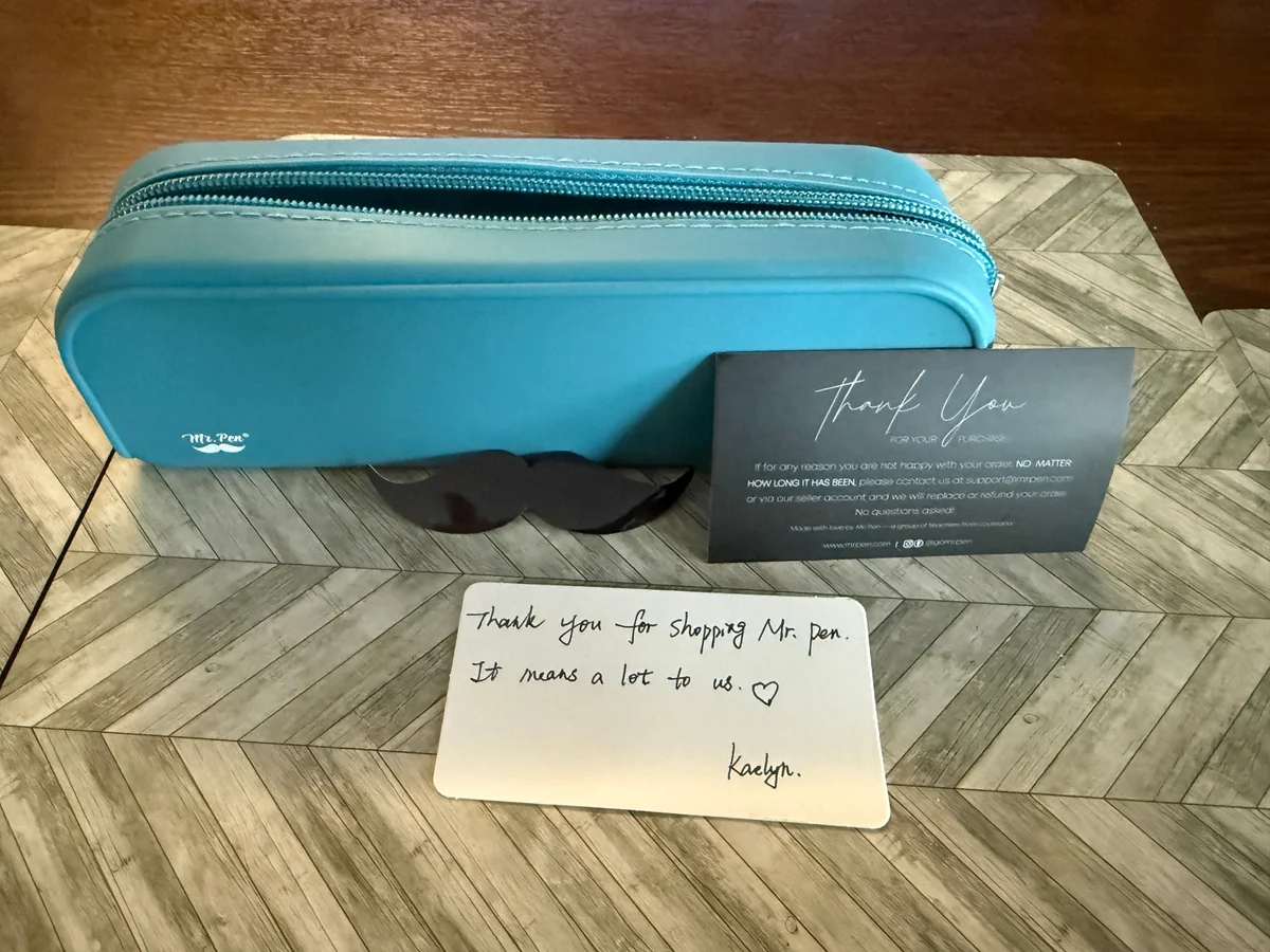 Mr. Pen teal silicone pencil case