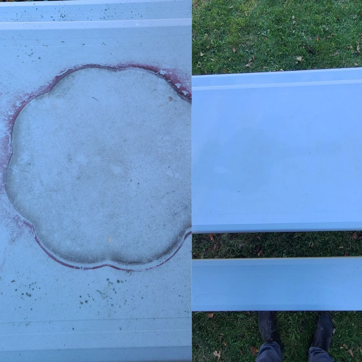 Picnic table cleaned with Pink Stuff paste by Christopher S. 