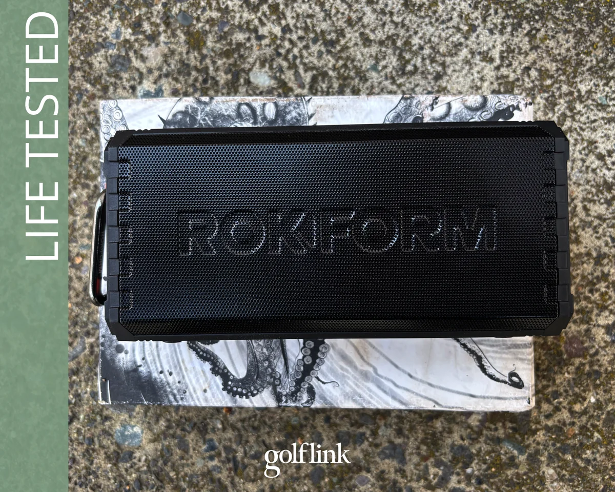 Rokform G-ROK Golf Bluetooth Speaker during GolfLink testing