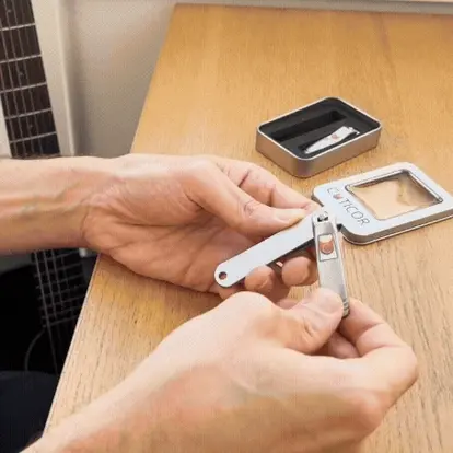 Cuticor nail clippers in use
