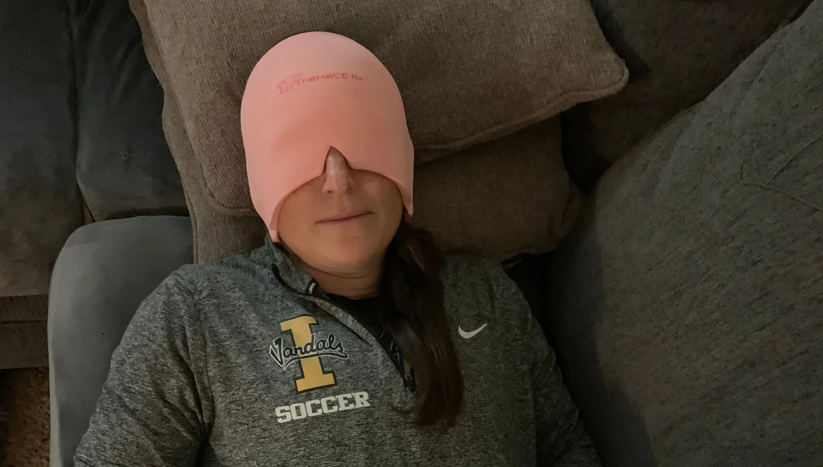 Ashley H with TheraIce migraine wrap