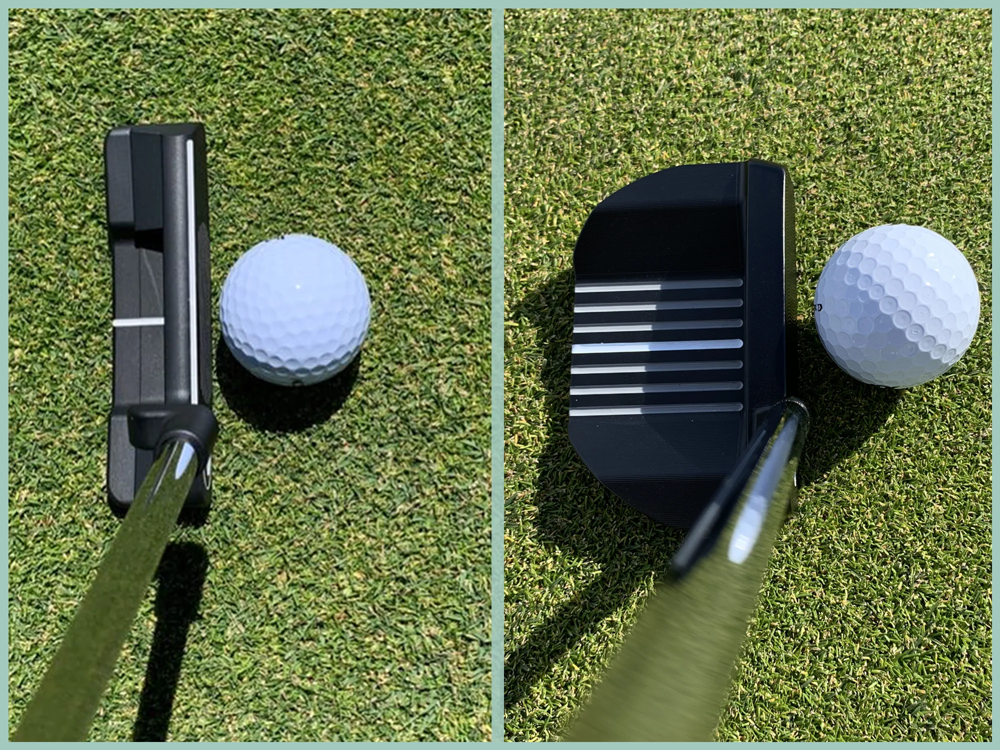 Blade and Mallet putters side by side