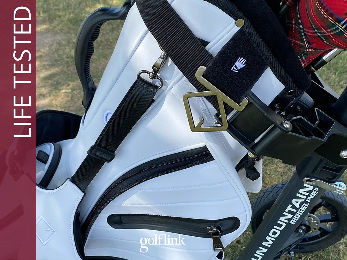 CaddyDaddy RevCore Lux LT golf bag during GolfLink testing