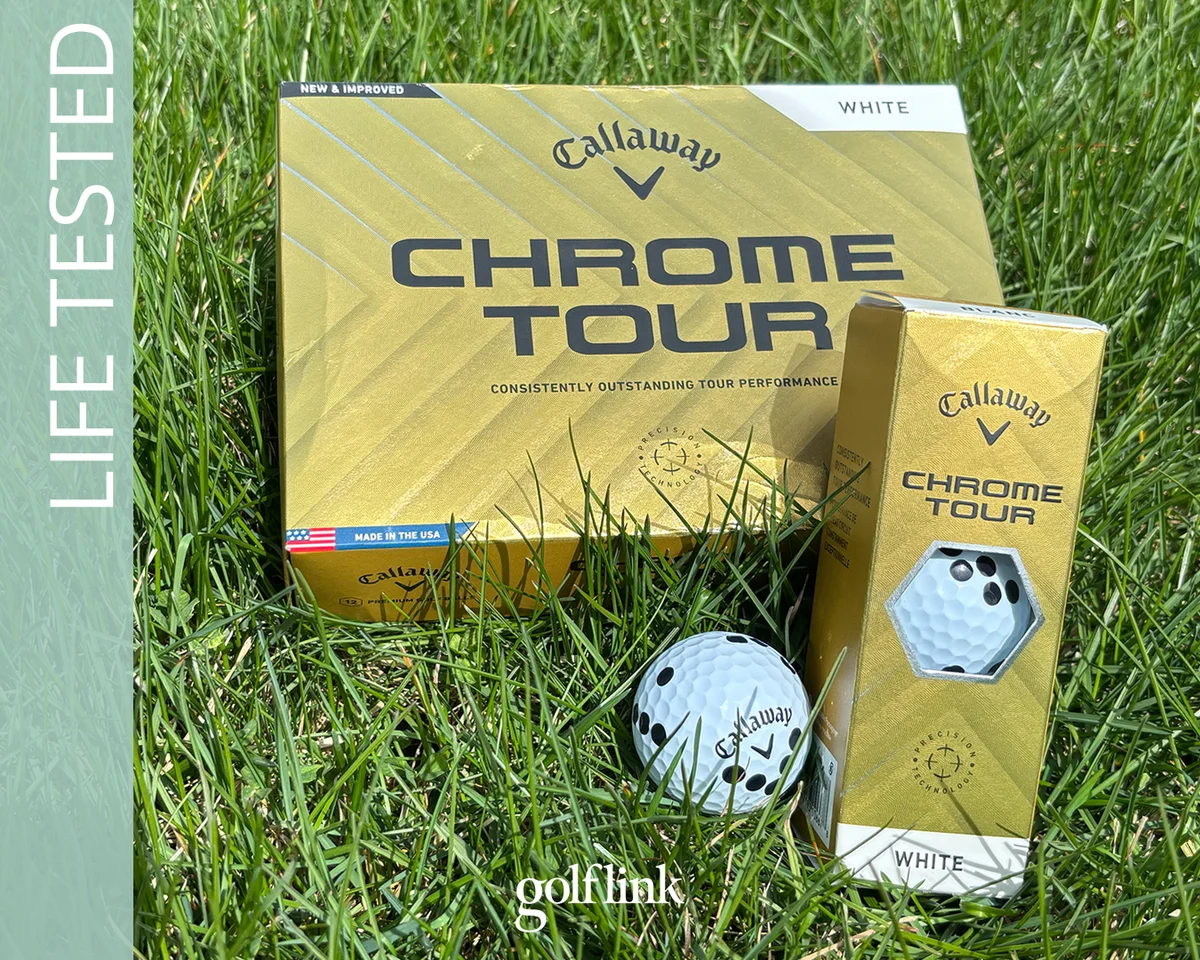 Callaway Chrome Tour golf balls during GolfLink testing