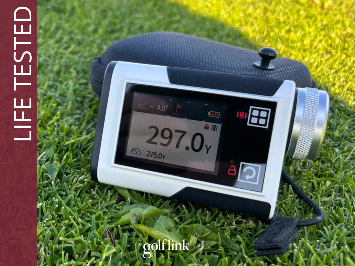 Cigman CT-1200 Pro rangefinder during GolfLink testing