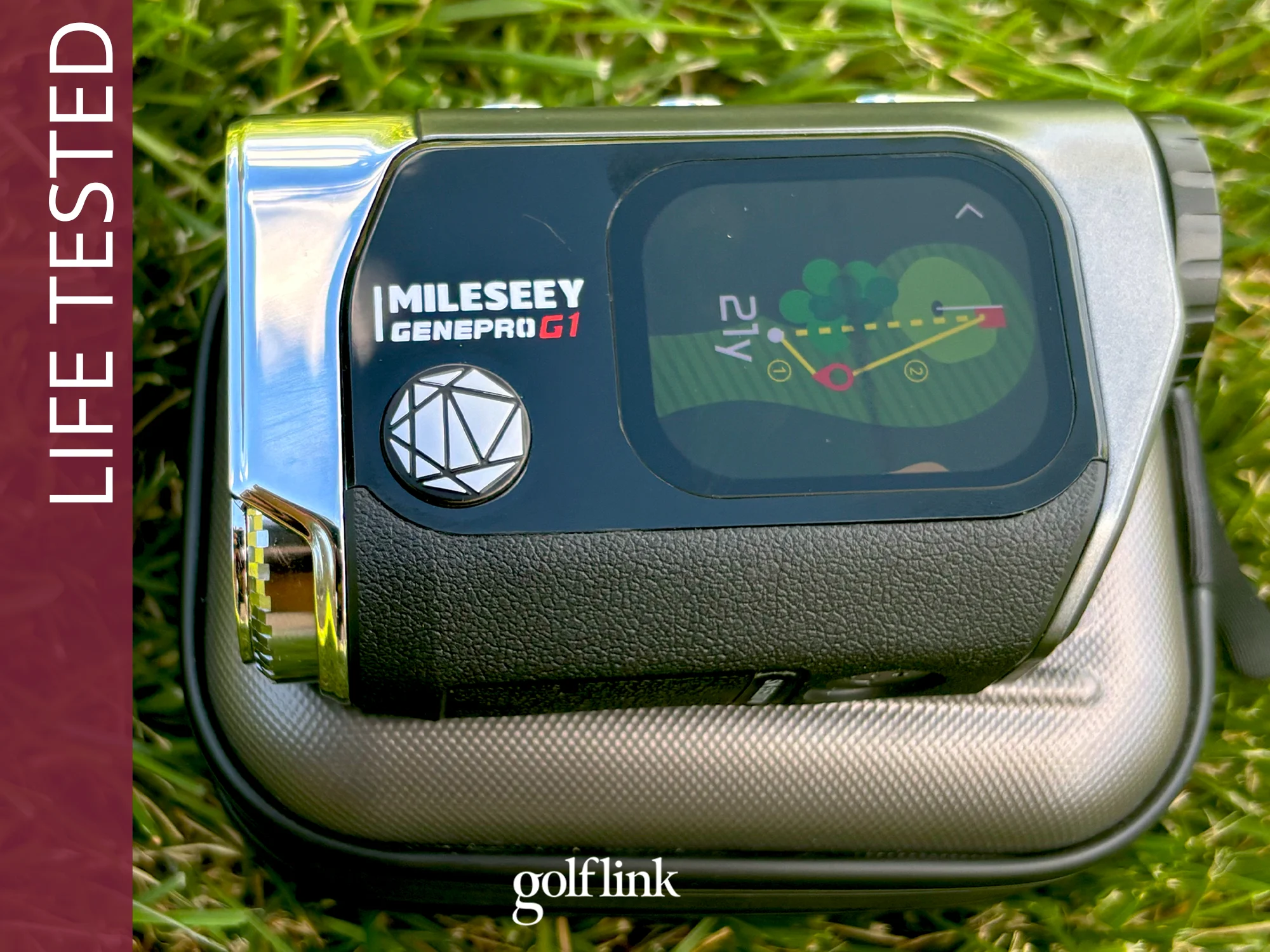 Mileseey GenePro G1 rangefinder during GolfLink testing