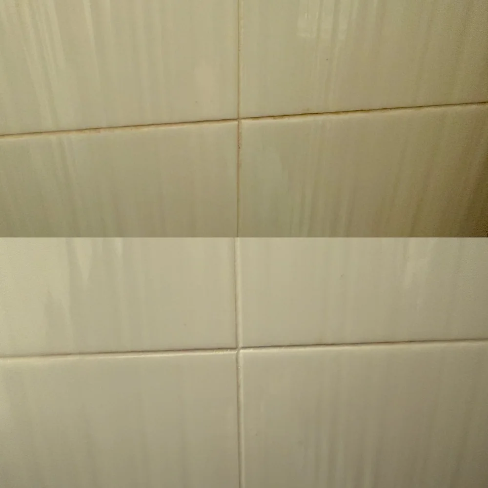 Grout tile cleaner before/after