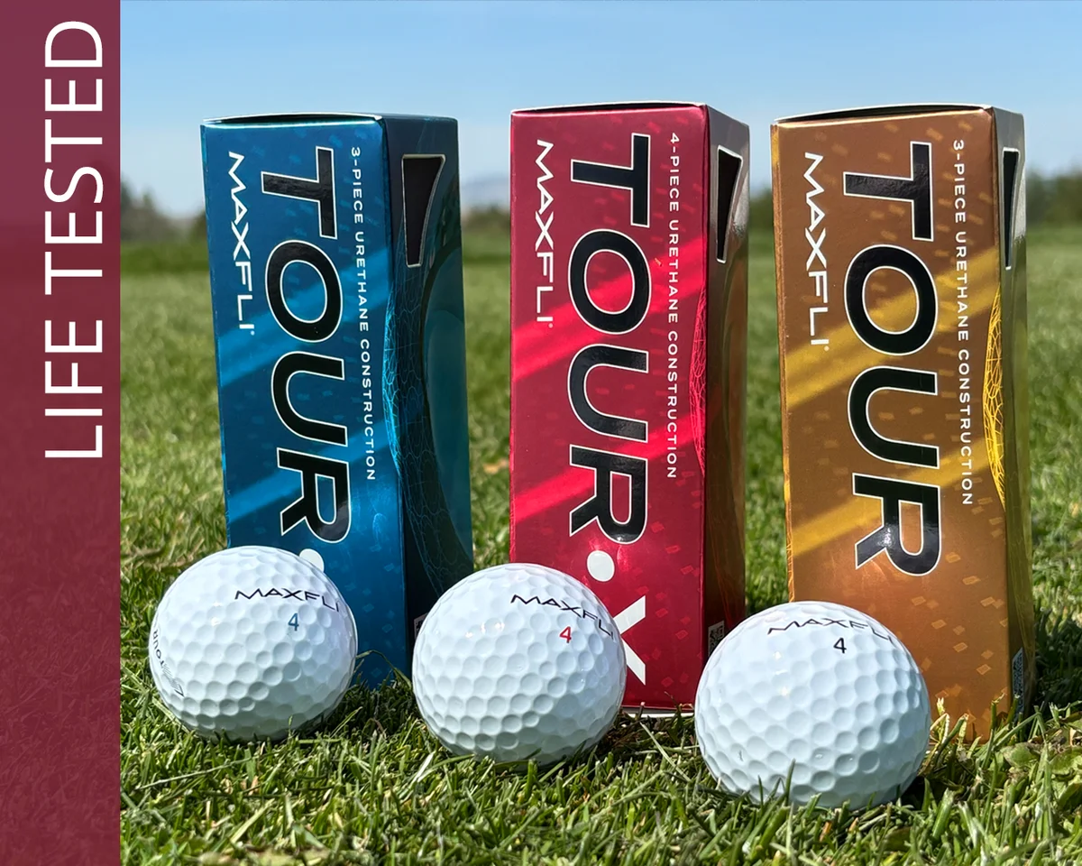 2025 Maxfli Tour family of golf balls during GolfLink testing