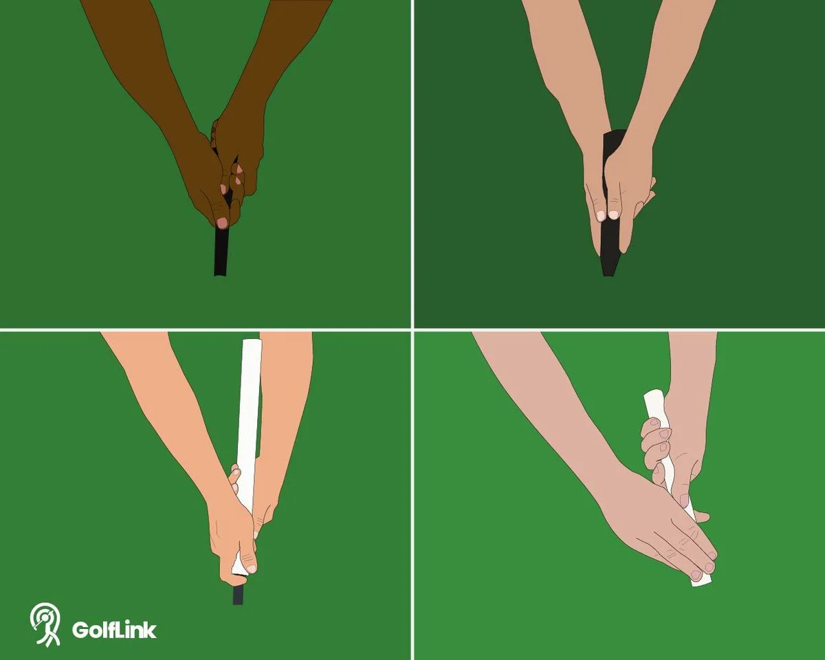 putting grips with green backgrounds